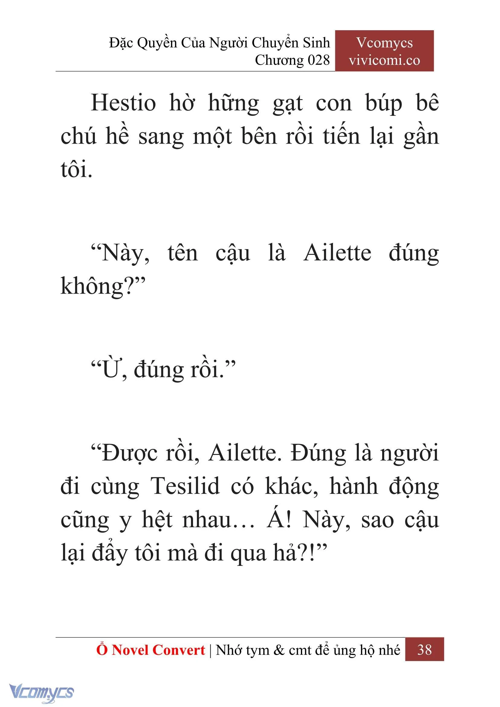 [Novel] Đặc Quyền Của Người Chuyển Sinh Chapter  28 - 40