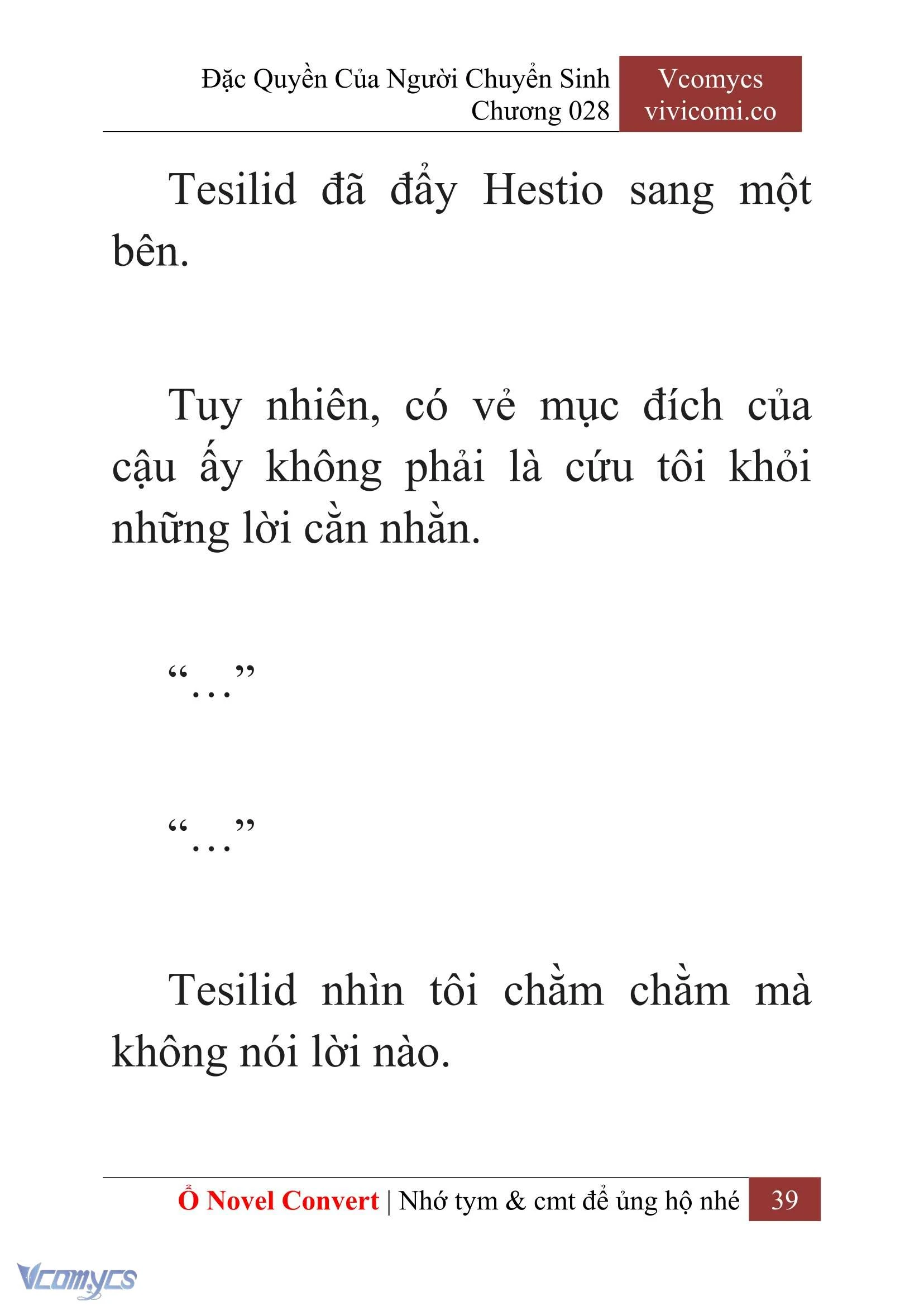 [Novel] Đặc Quyền Của Người Chuyển Sinh Chapter  28 - 41