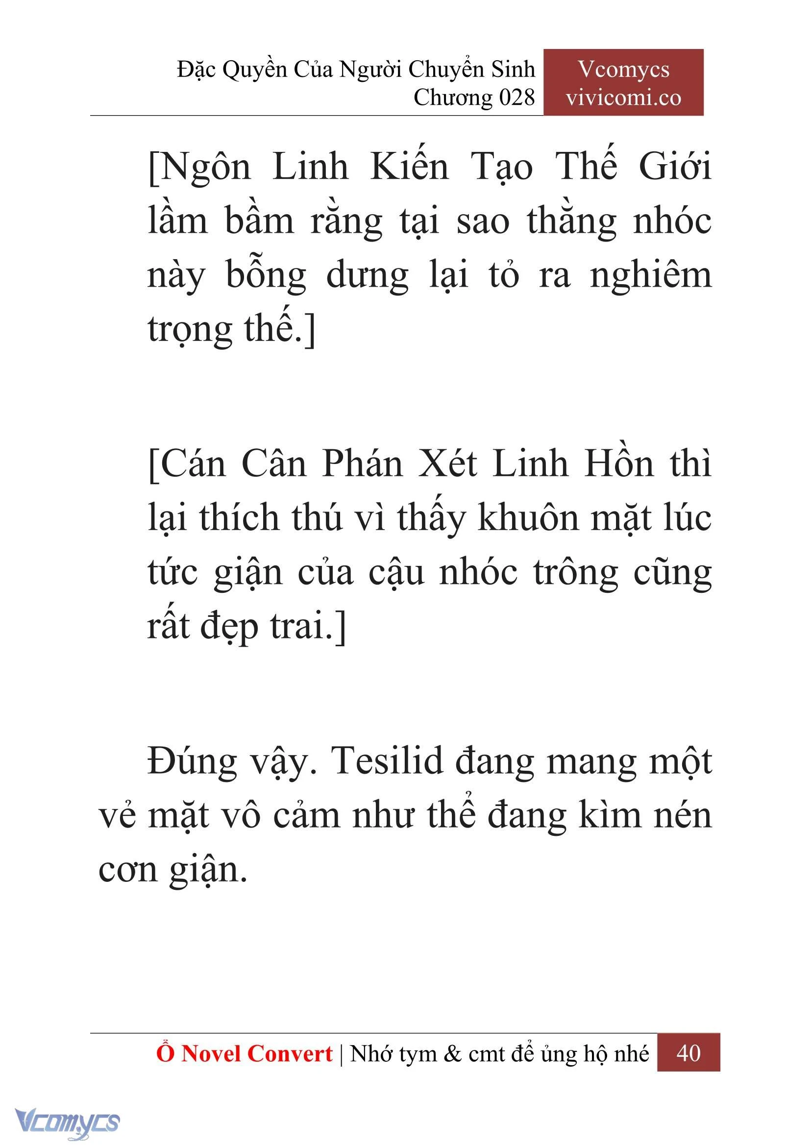 [Novel] Đặc Quyền Của Người Chuyển Sinh Chapter  28 - 42