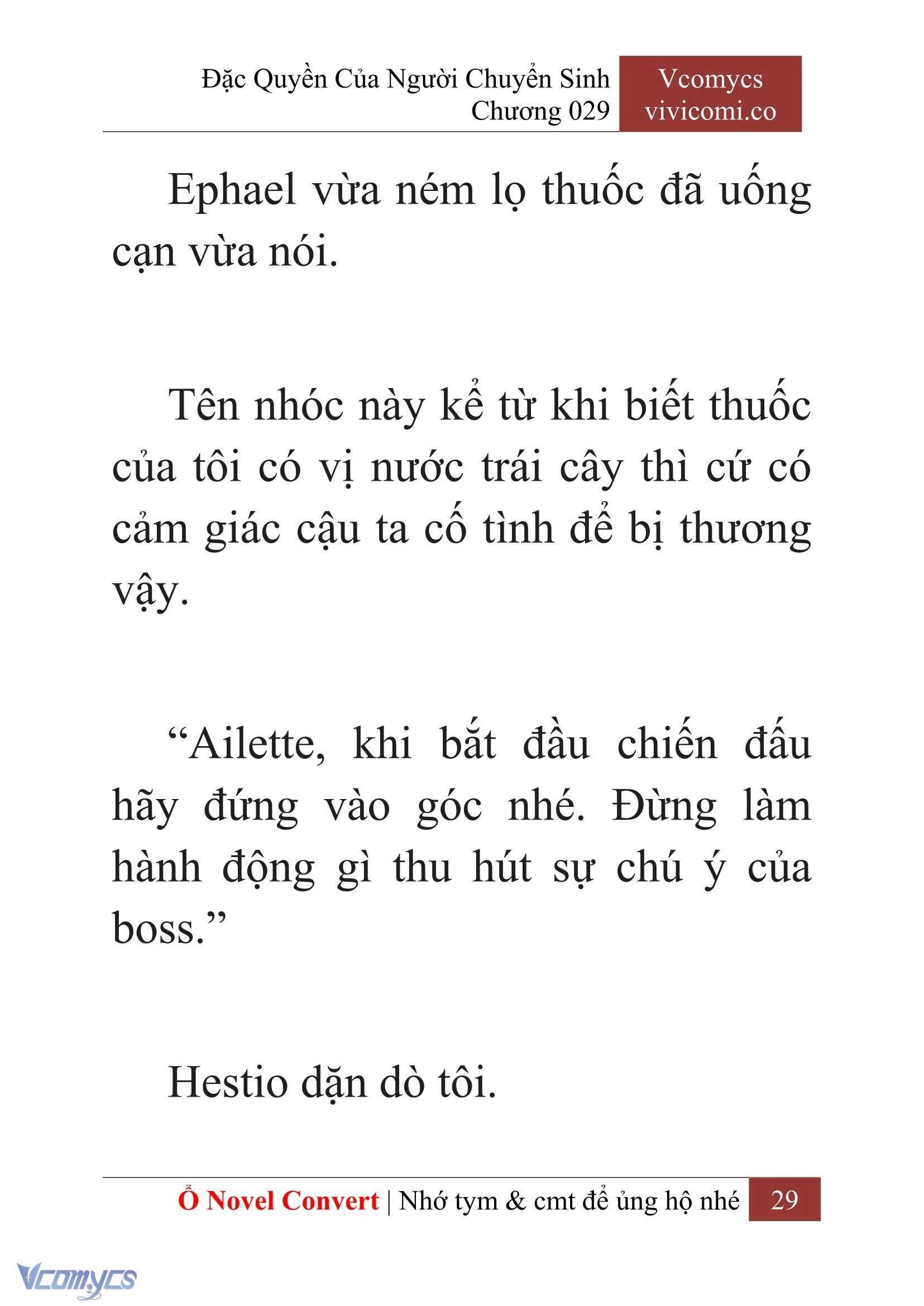 [Novel] Đặc Quyền Của Người Chuyển Sinh Chapter  29 - 31