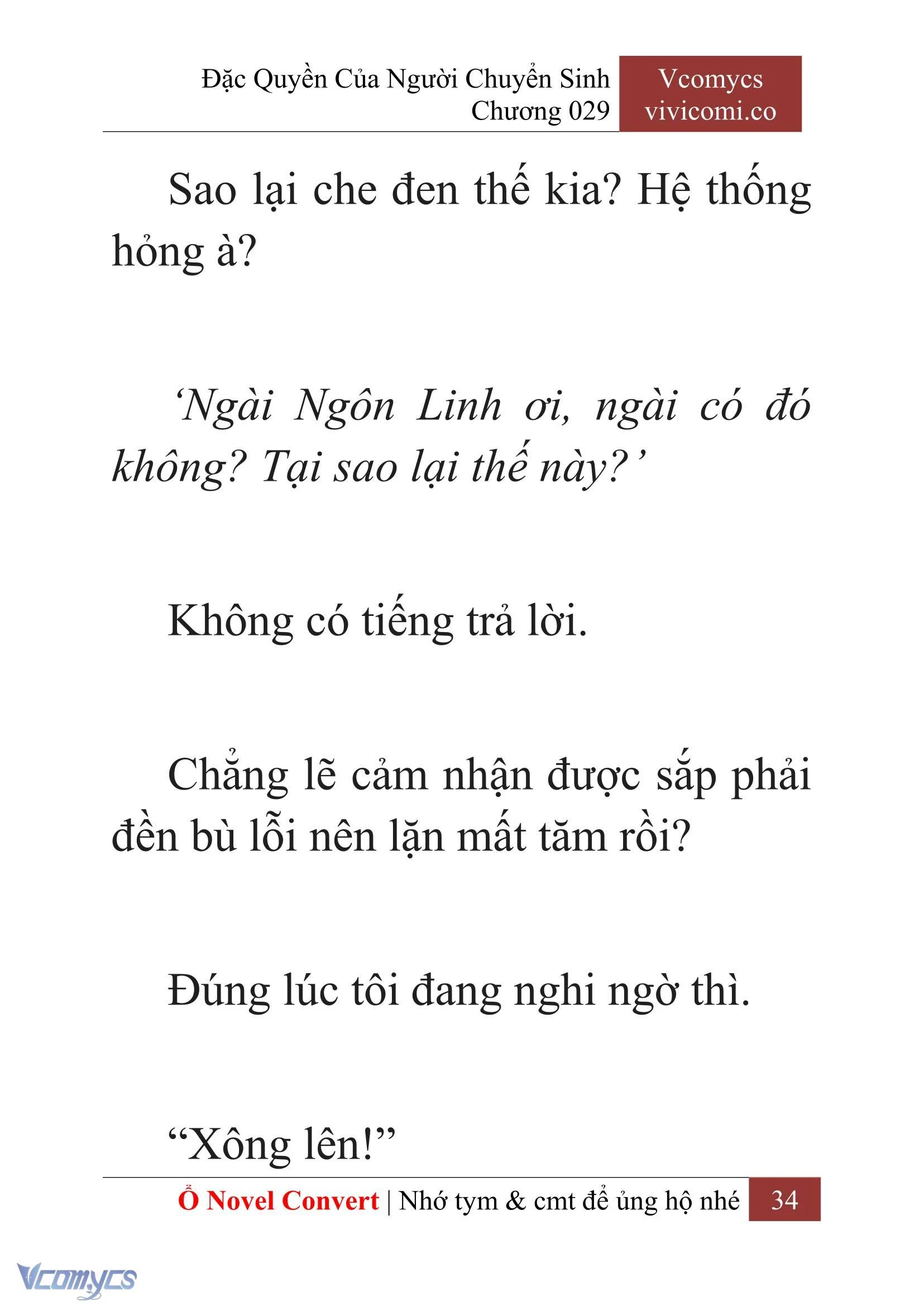 [Novel] Đặc Quyền Của Người Chuyển Sinh Chapter  29 - 36