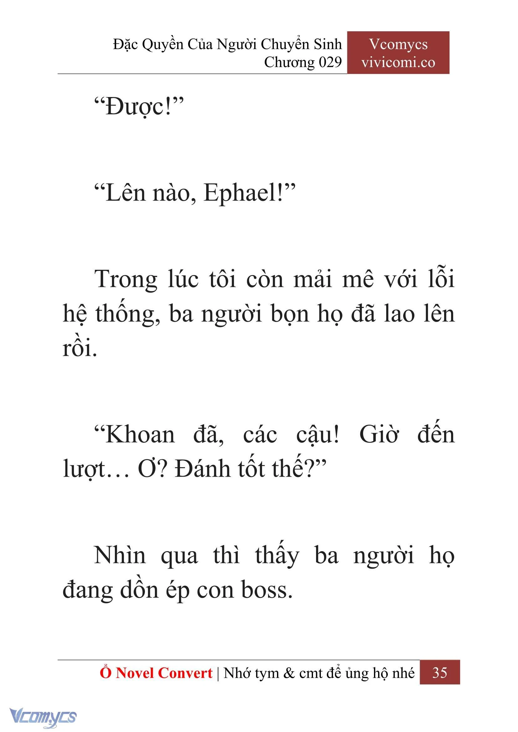 [Novel] Đặc Quyền Của Người Chuyển Sinh Chapter  29 - 37