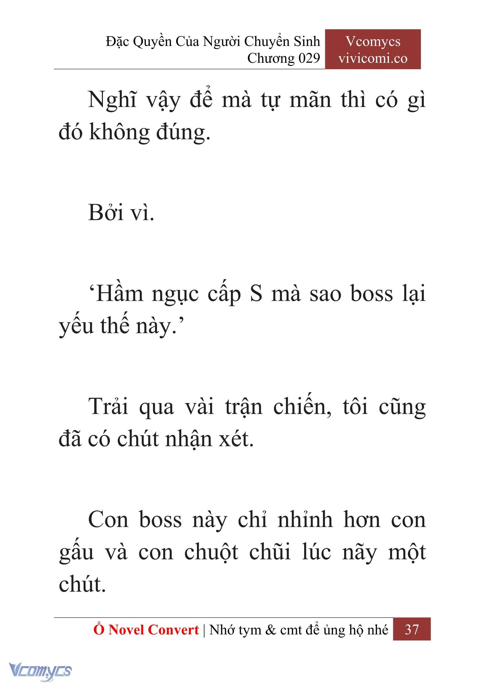 [Novel] Đặc Quyền Của Người Chuyển Sinh Chapter  29 - 39