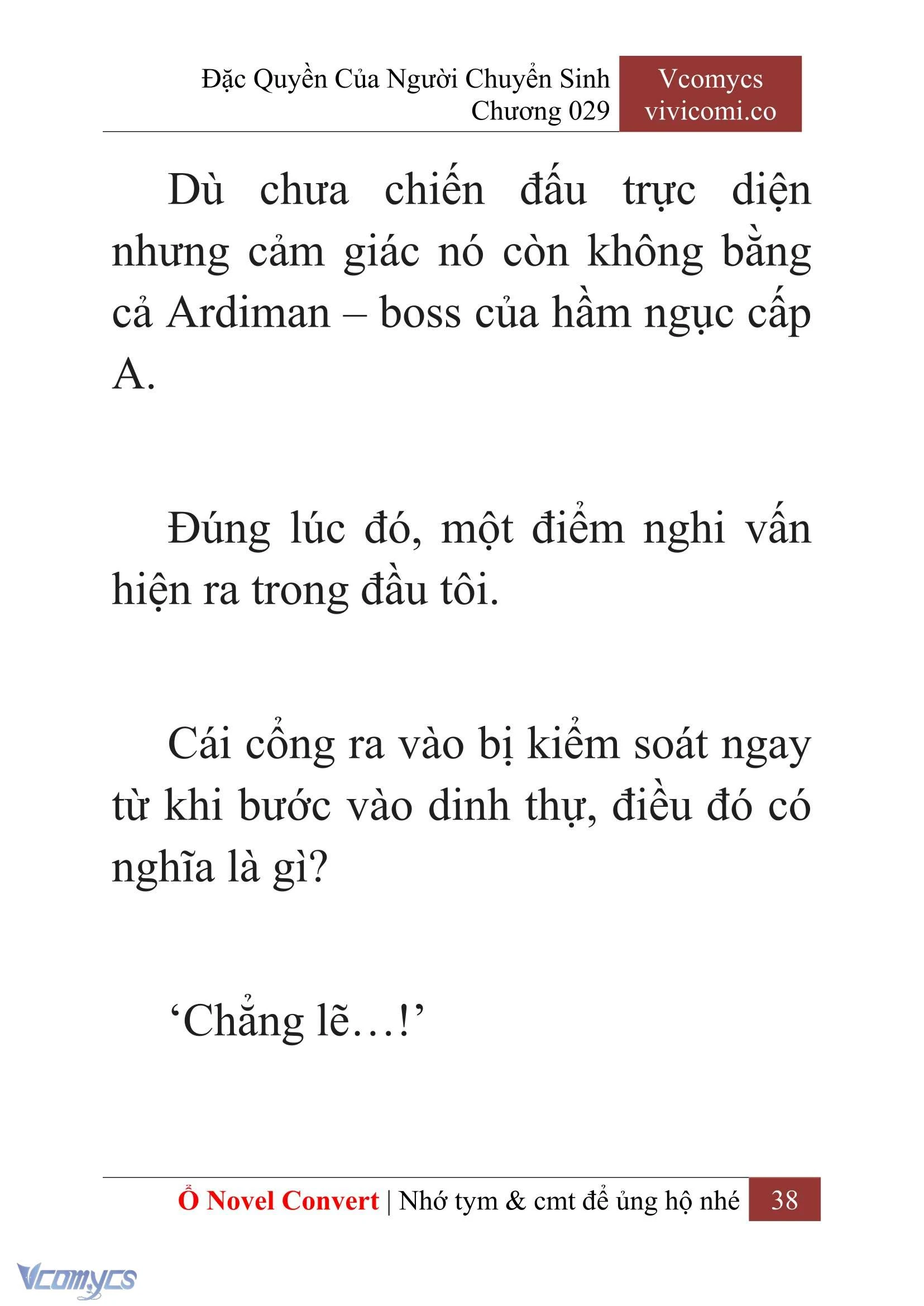 [Novel] Đặc Quyền Của Người Chuyển Sinh Chapter  29 - 40