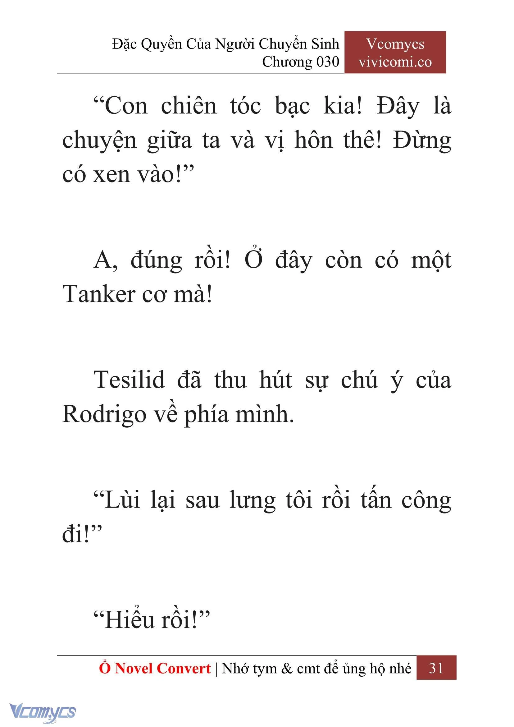 [Novel] Đặc Quyền Của Người Chuyển Sinh Chapter  30 - 33