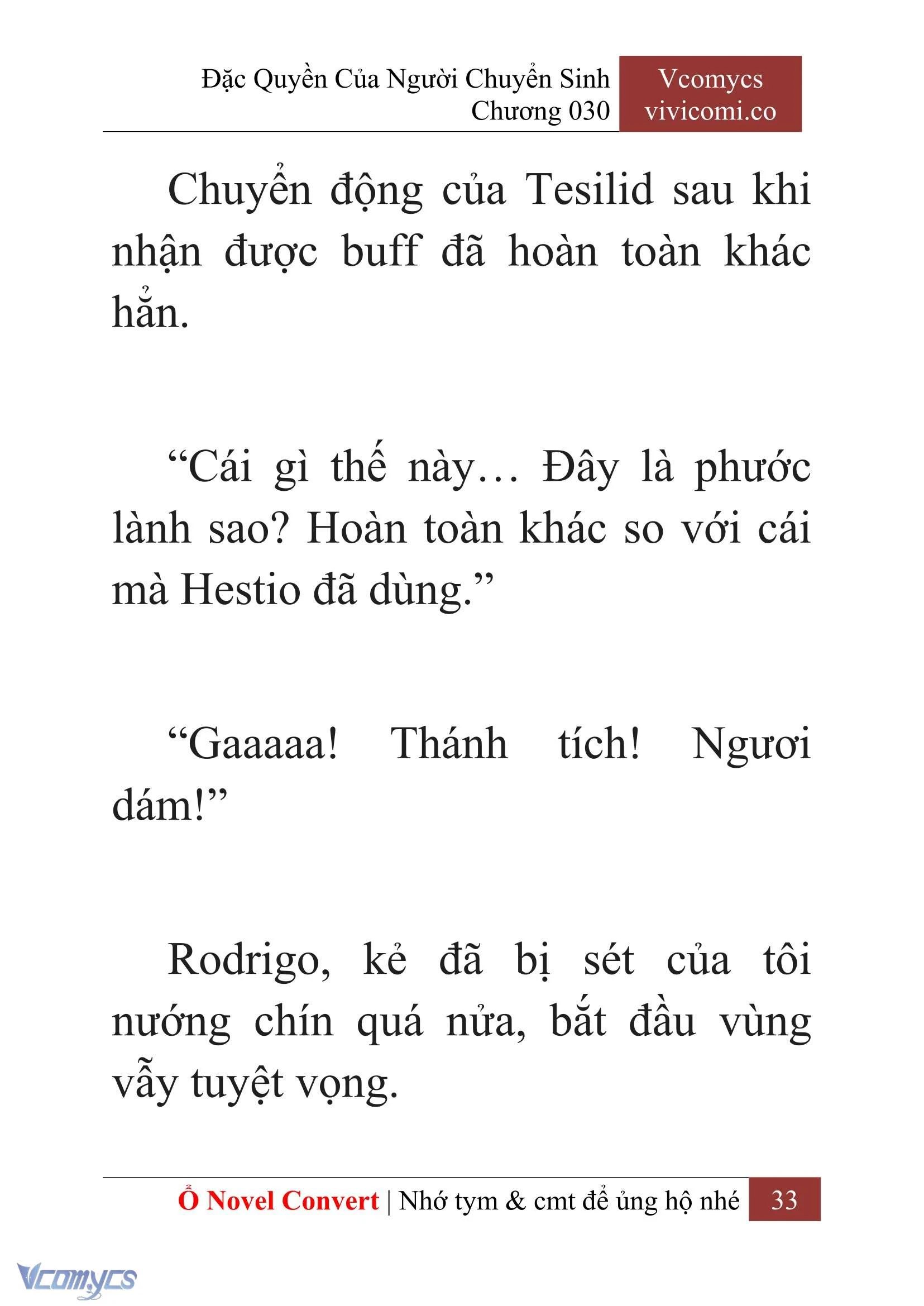 [Novel] Đặc Quyền Của Người Chuyển Sinh Chapter  30 - 35