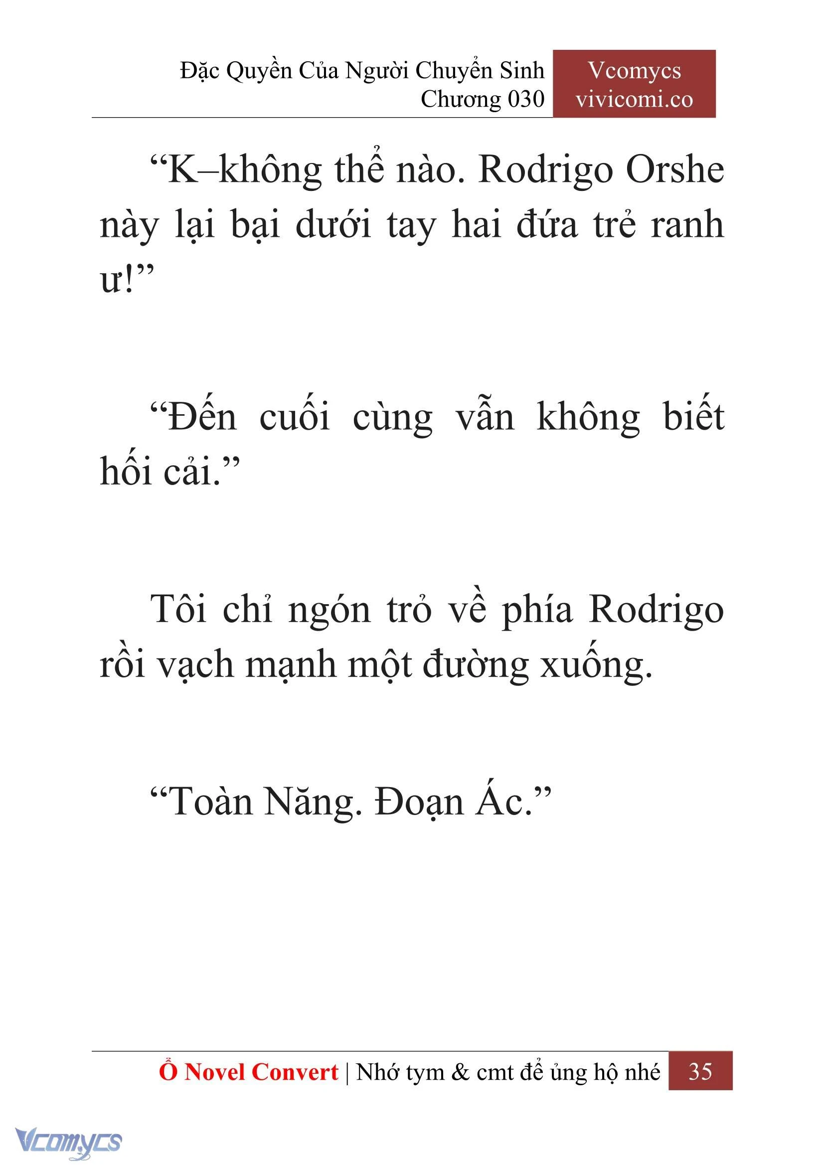 [Novel] Đặc Quyền Của Người Chuyển Sinh Chapter  30 - 37