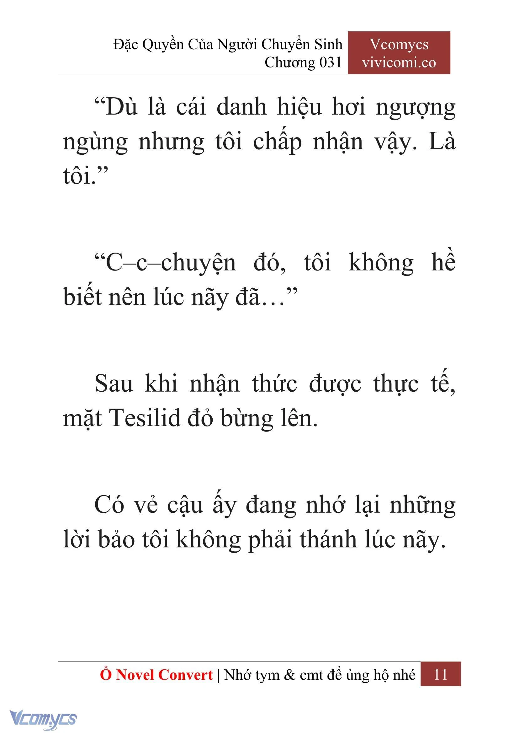 [Novel] Đặc Quyền Của Người Chuyển Sinh Chapter  31 - 13