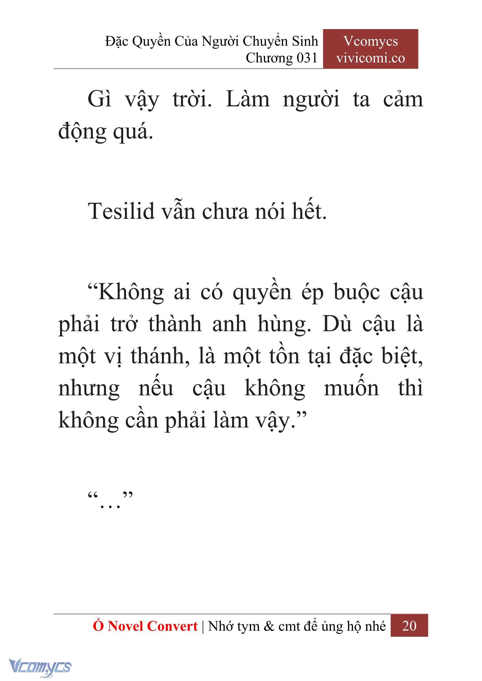 [Novel] Đặc Quyền Của Người Chuyển Sinh Chapter  31 - 22