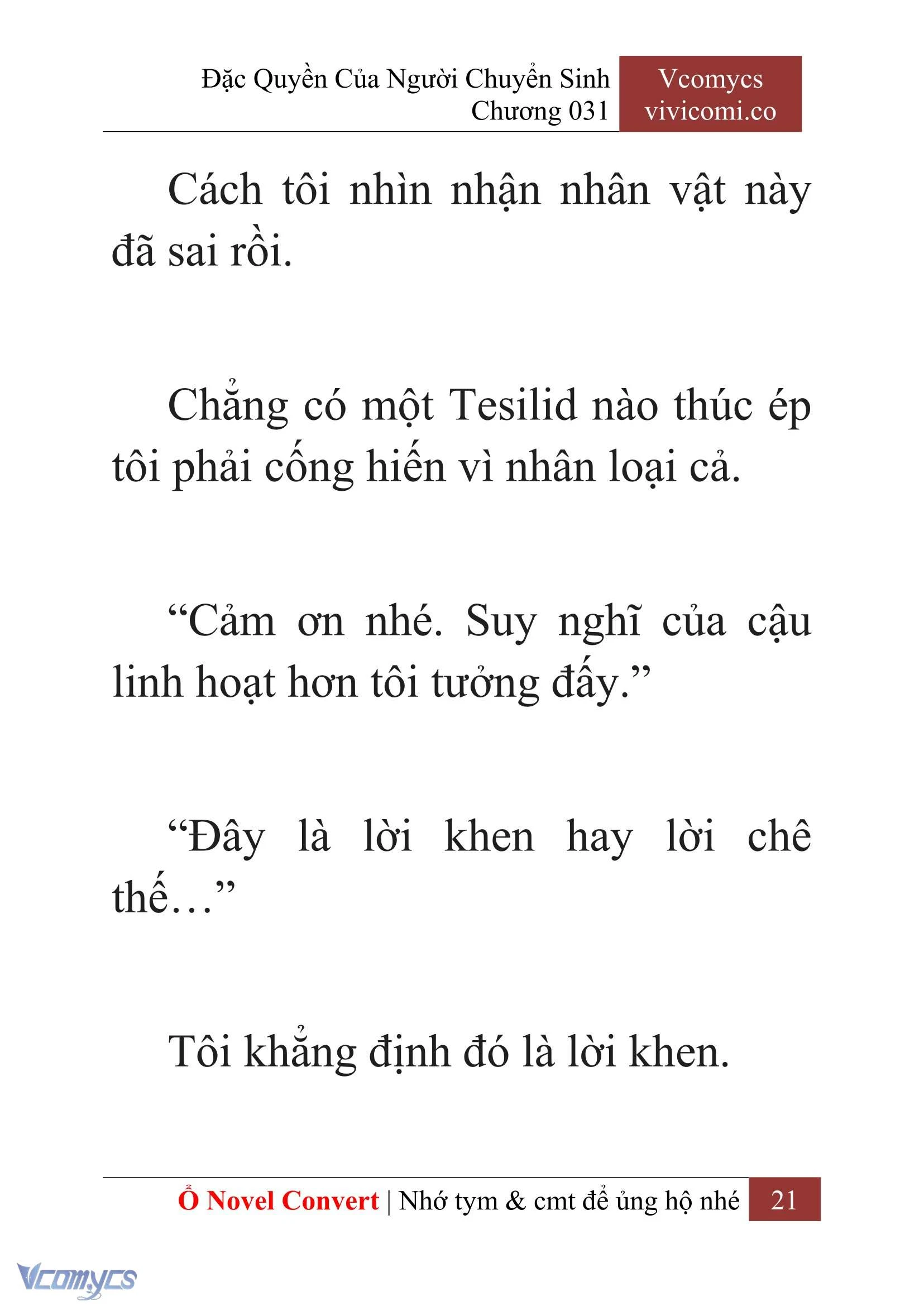 [Novel] Đặc Quyền Của Người Chuyển Sinh Chapter  31 - 23
