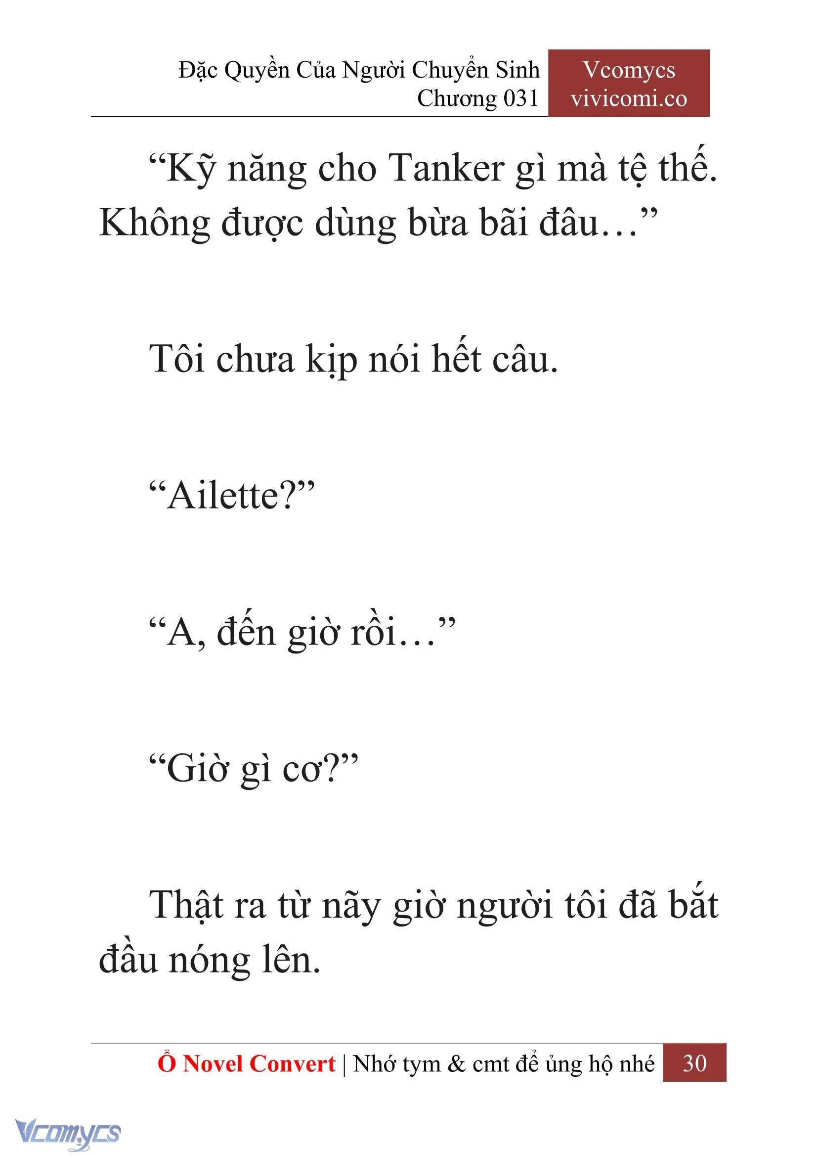 [Novel] Đặc Quyền Của Người Chuyển Sinh Chapter  31 - 32