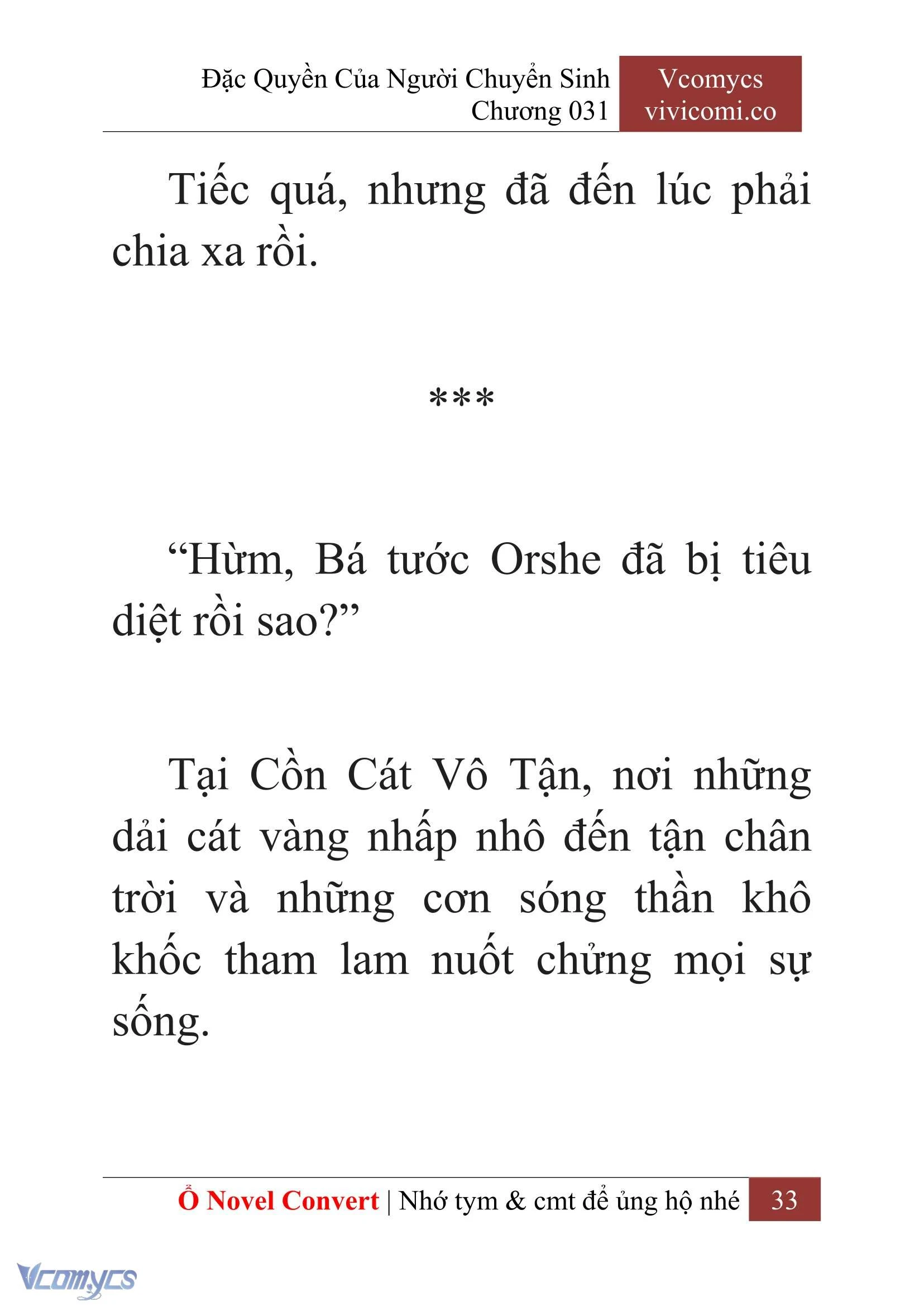 [Novel] Đặc Quyền Của Người Chuyển Sinh Chapter  31 - 35