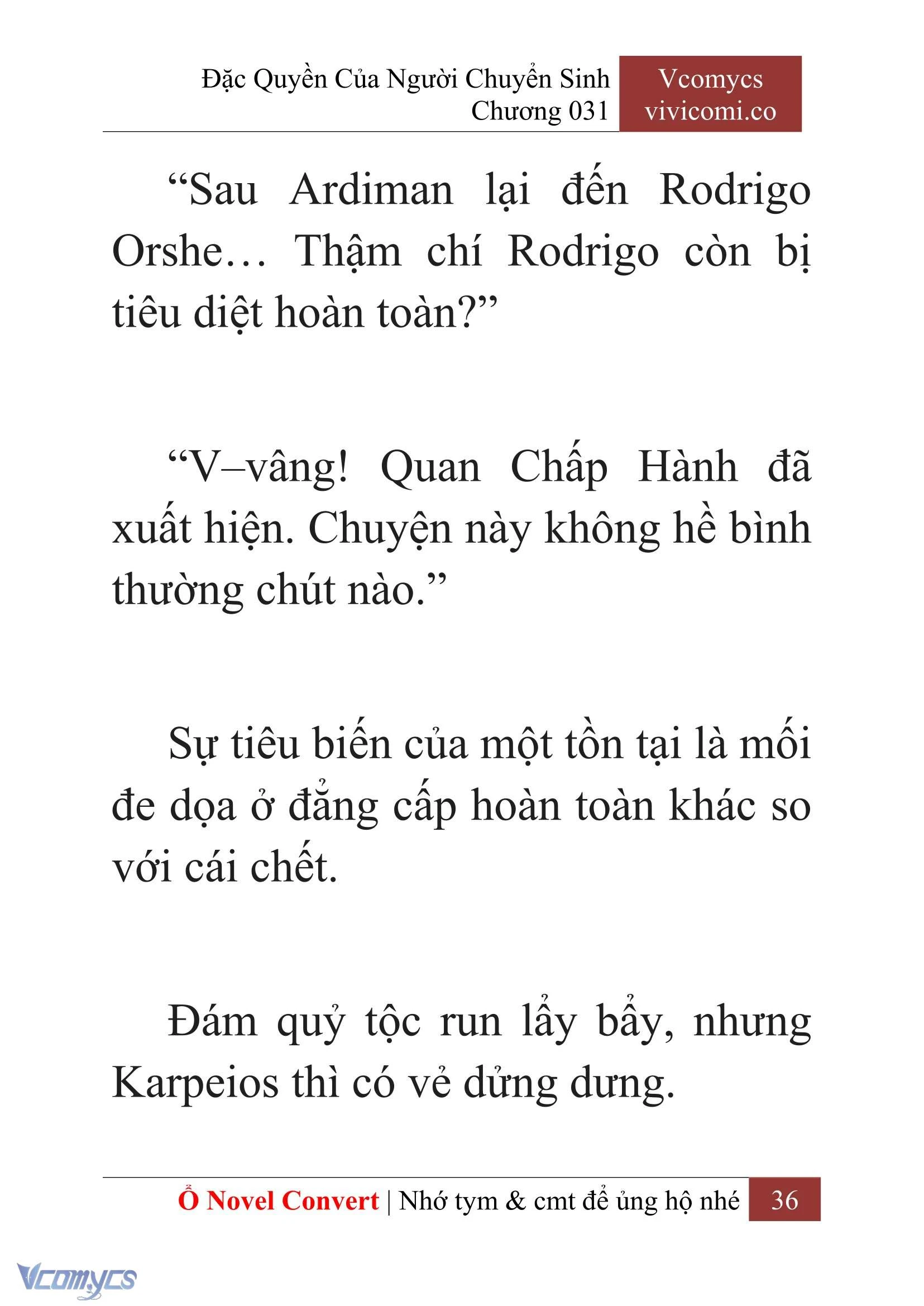 [Novel] Đặc Quyền Của Người Chuyển Sinh Chapter  31 - 38