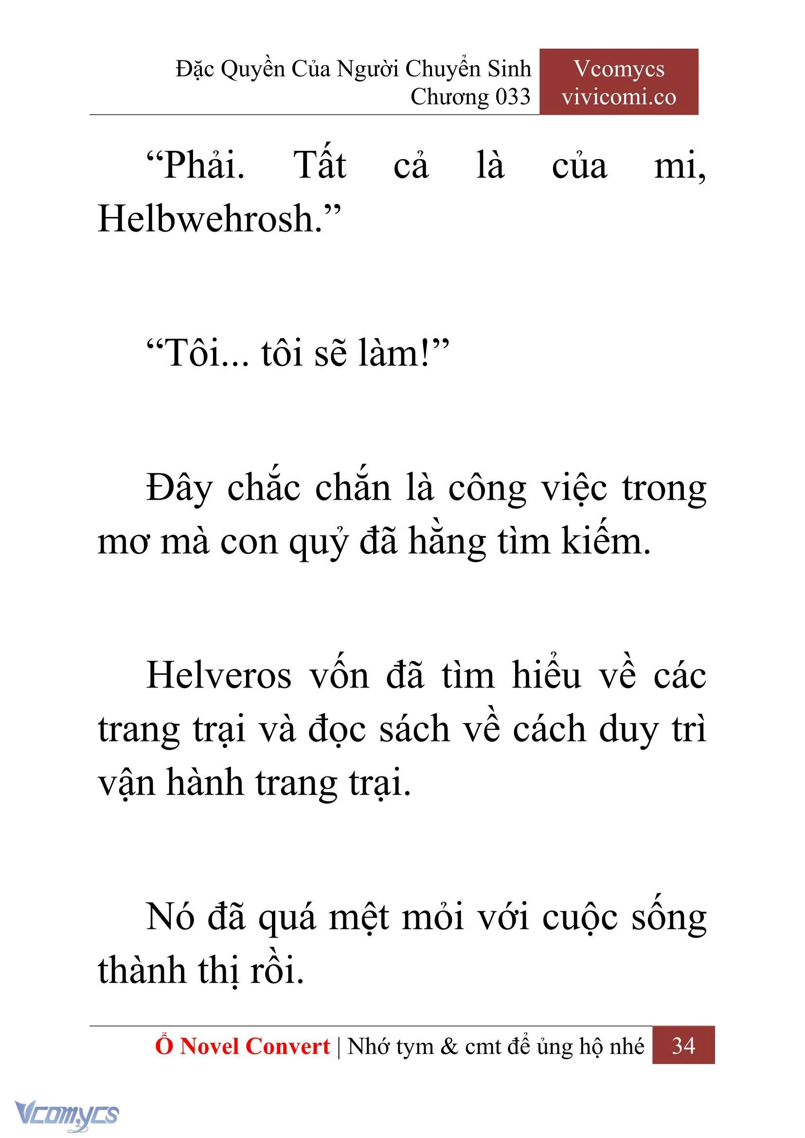 [Novel] Đặc Quyền Của Người Chuyển Sinh Chapter  33 - 36