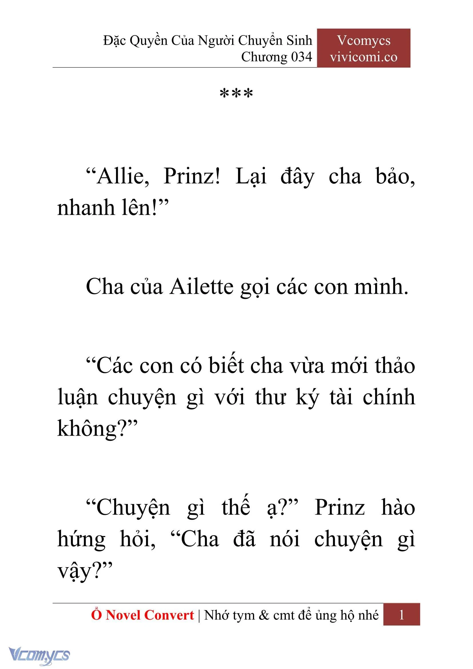 [Novel] Đặc Quyền Của Người Chuyển Sinh Chapter  34 - 3