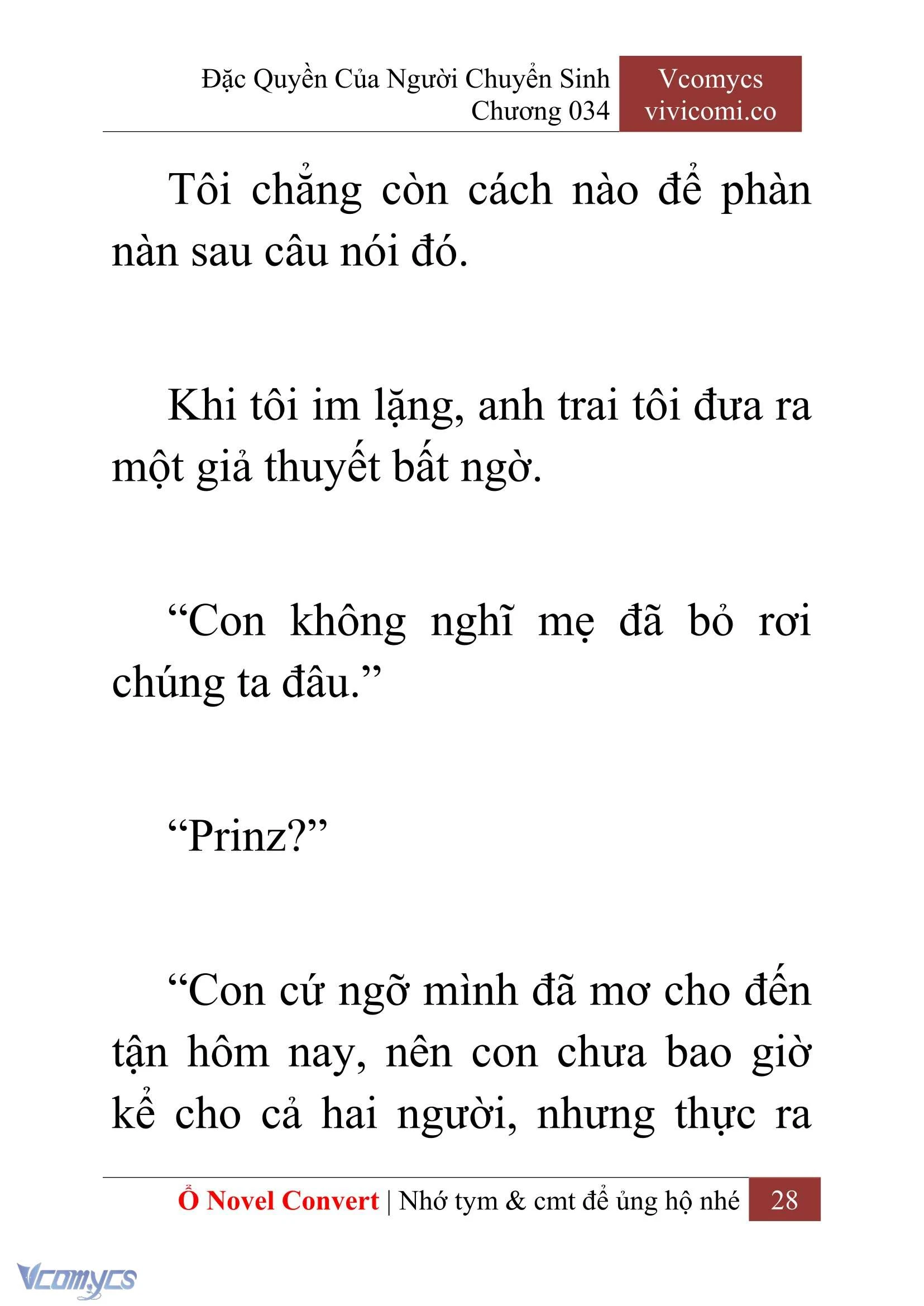 [Novel] Đặc Quyền Của Người Chuyển Sinh Chapter  34 - 30