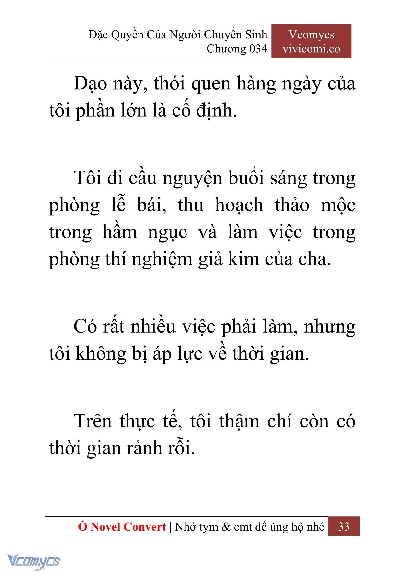 [Novel] Đặc Quyền Của Người Chuyển Sinh Chapter  34 - 35
