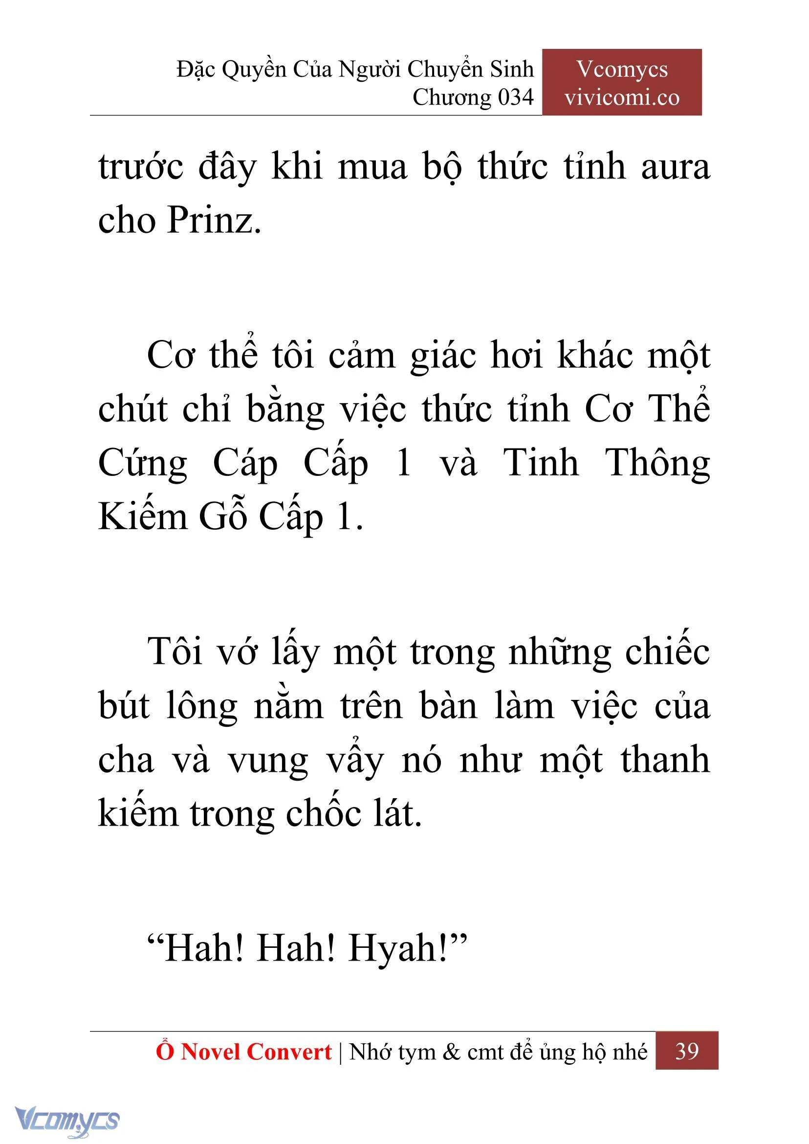[Novel] Đặc Quyền Của Người Chuyển Sinh Chapter  34 - 41