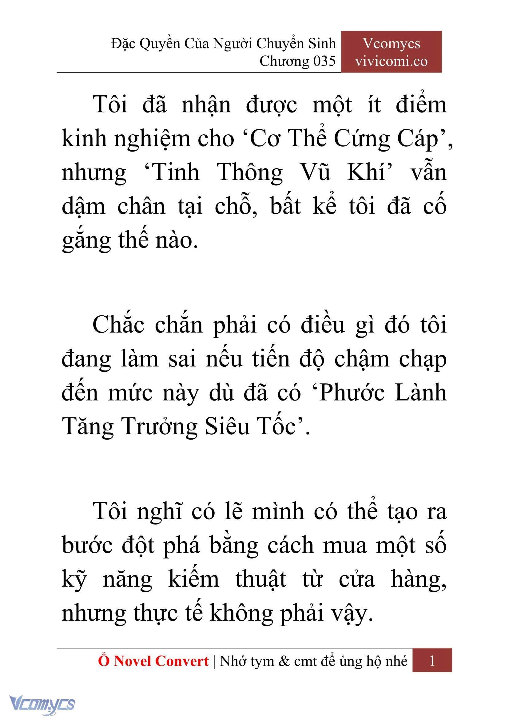 [Novel] Đặc Quyền Của Người Chuyển Sinh Chapter  35 - 3