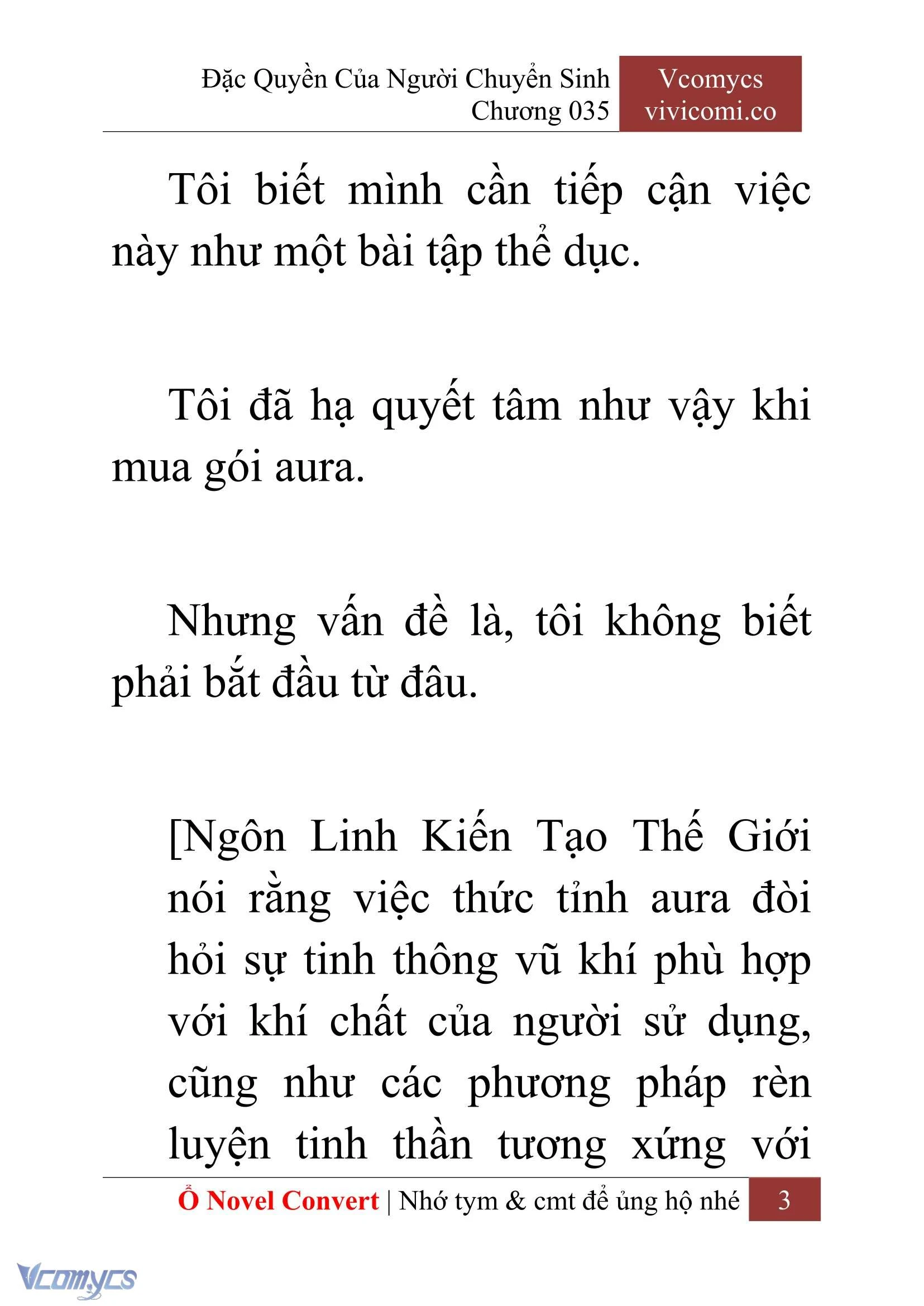 [Novel] Đặc Quyền Của Người Chuyển Sinh Chapter  35 - 5