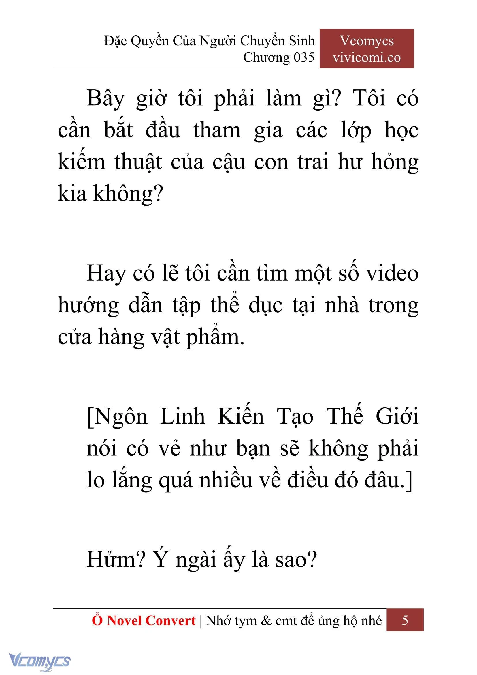 [Novel] Đặc Quyền Của Người Chuyển Sinh Chapter  35 - 7
