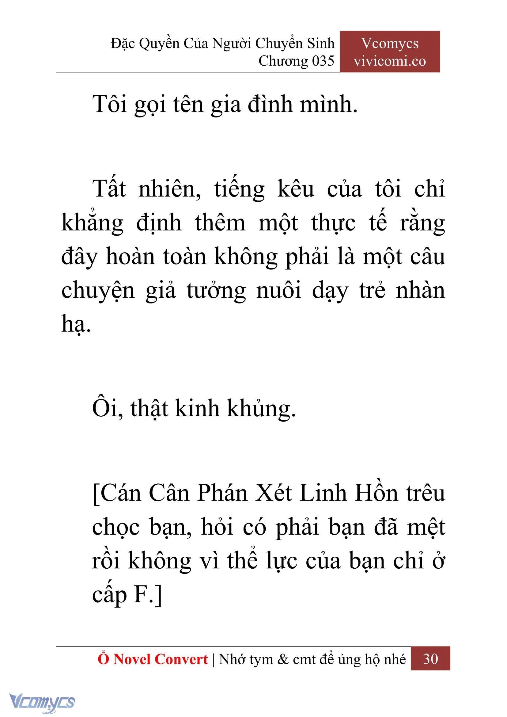 [Novel] Đặc Quyền Của Người Chuyển Sinh Chapter  35 - 32