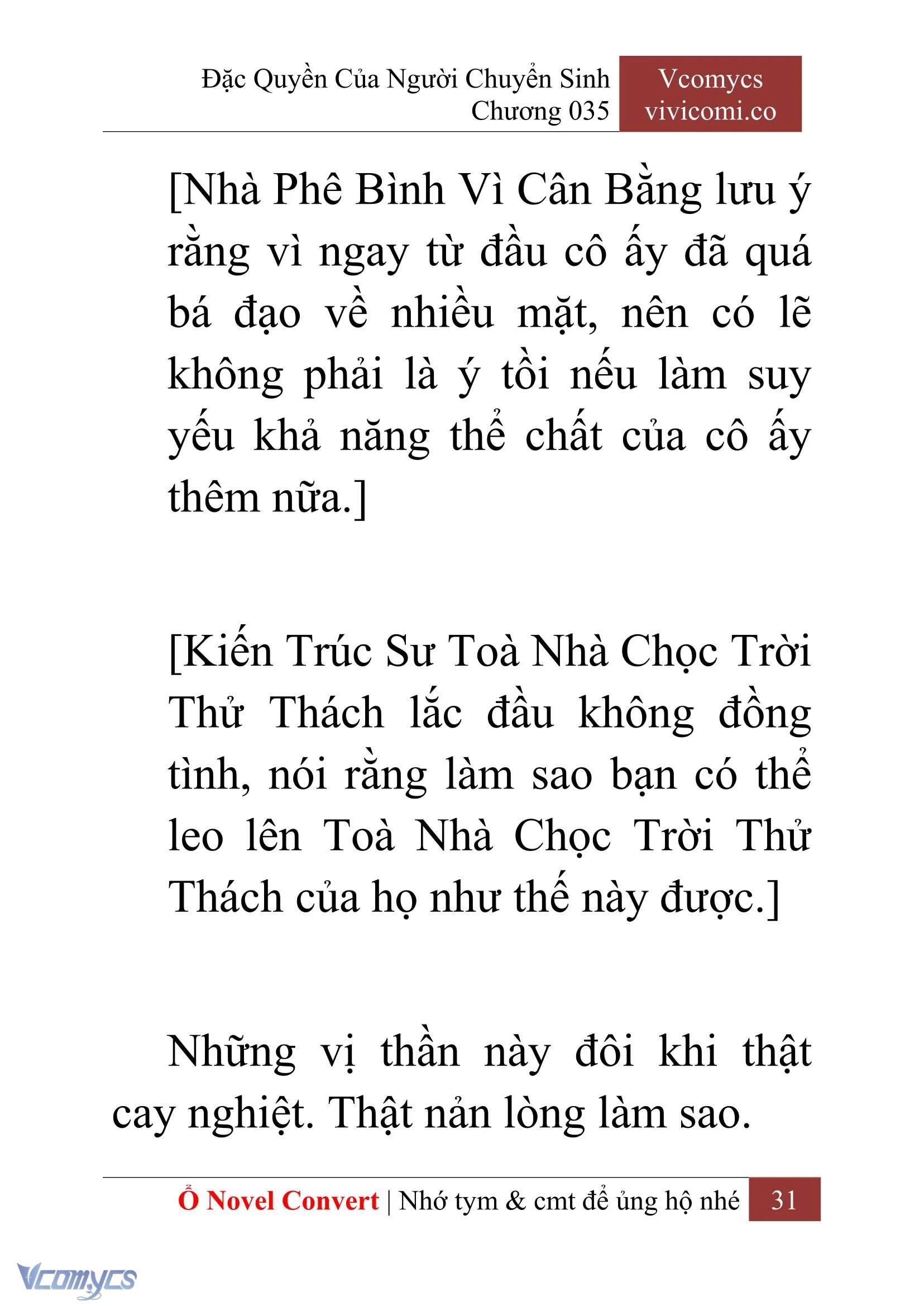 [Novel] Đặc Quyền Của Người Chuyển Sinh Chapter  35 - 33