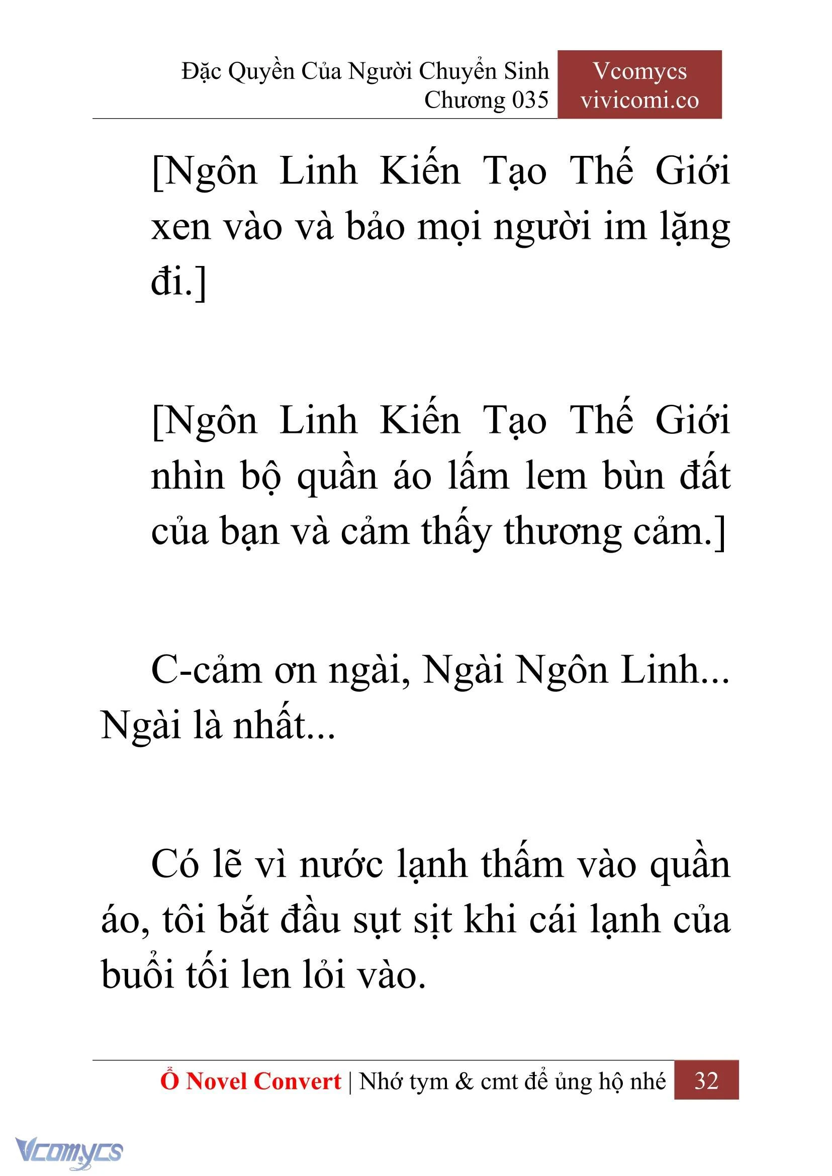 [Novel] Đặc Quyền Của Người Chuyển Sinh Chapter  35 - 34