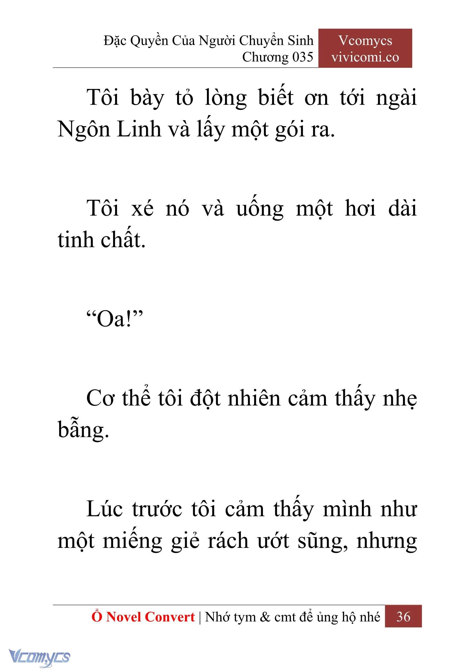[Novel] Đặc Quyền Của Người Chuyển Sinh Chapter  35 - 38