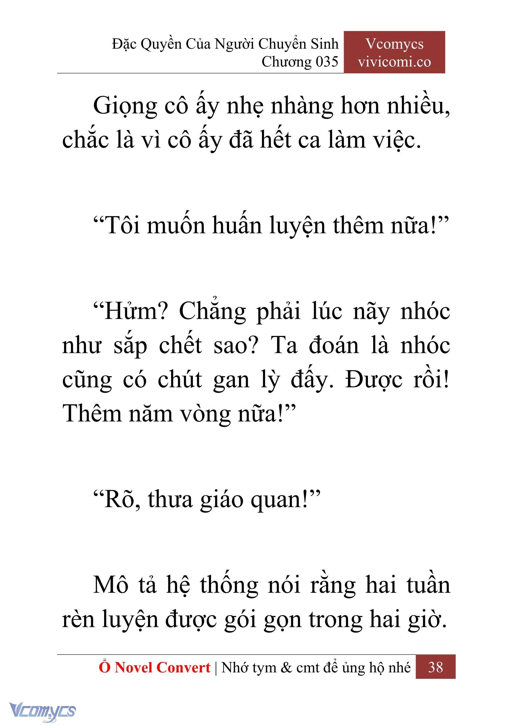 [Novel] Đặc Quyền Của Người Chuyển Sinh Chapter  35 - 40