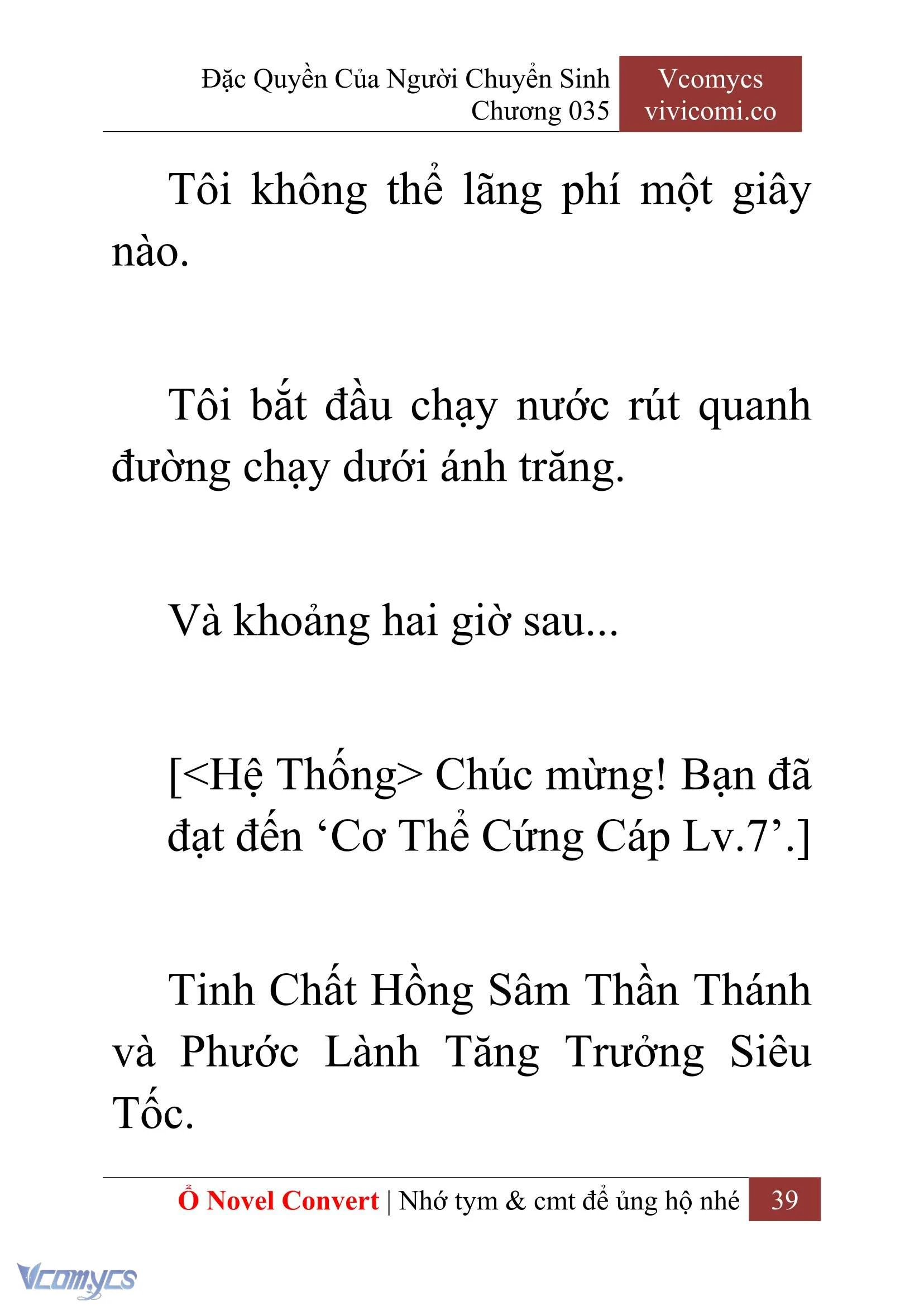[Novel] Đặc Quyền Của Người Chuyển Sinh Chapter  35 - 41