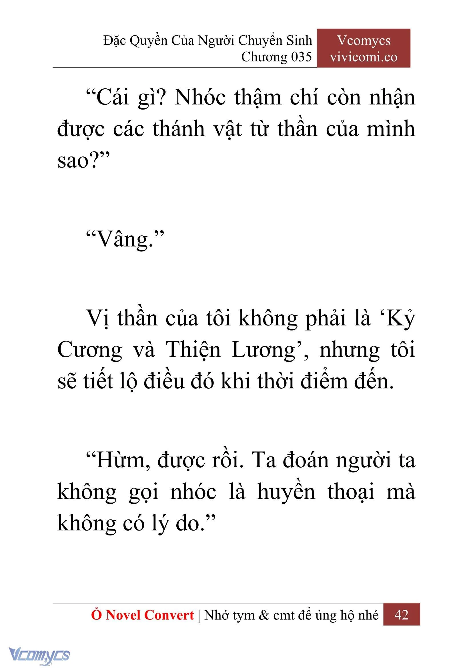 [Novel] Đặc Quyền Của Người Chuyển Sinh Chapter  35 - 44