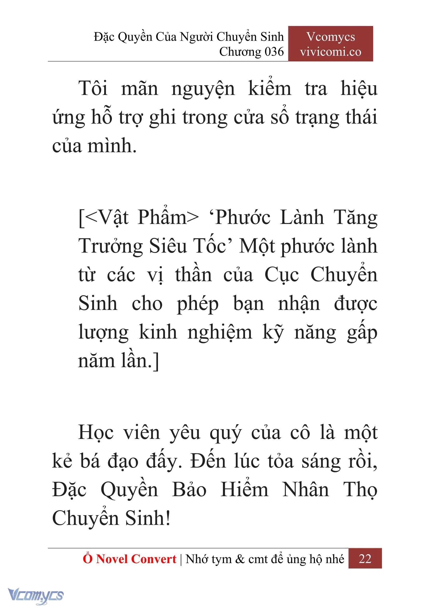 [Novel] Đặc Quyền Của Người Chuyển Sinh Chapter  36 - 24