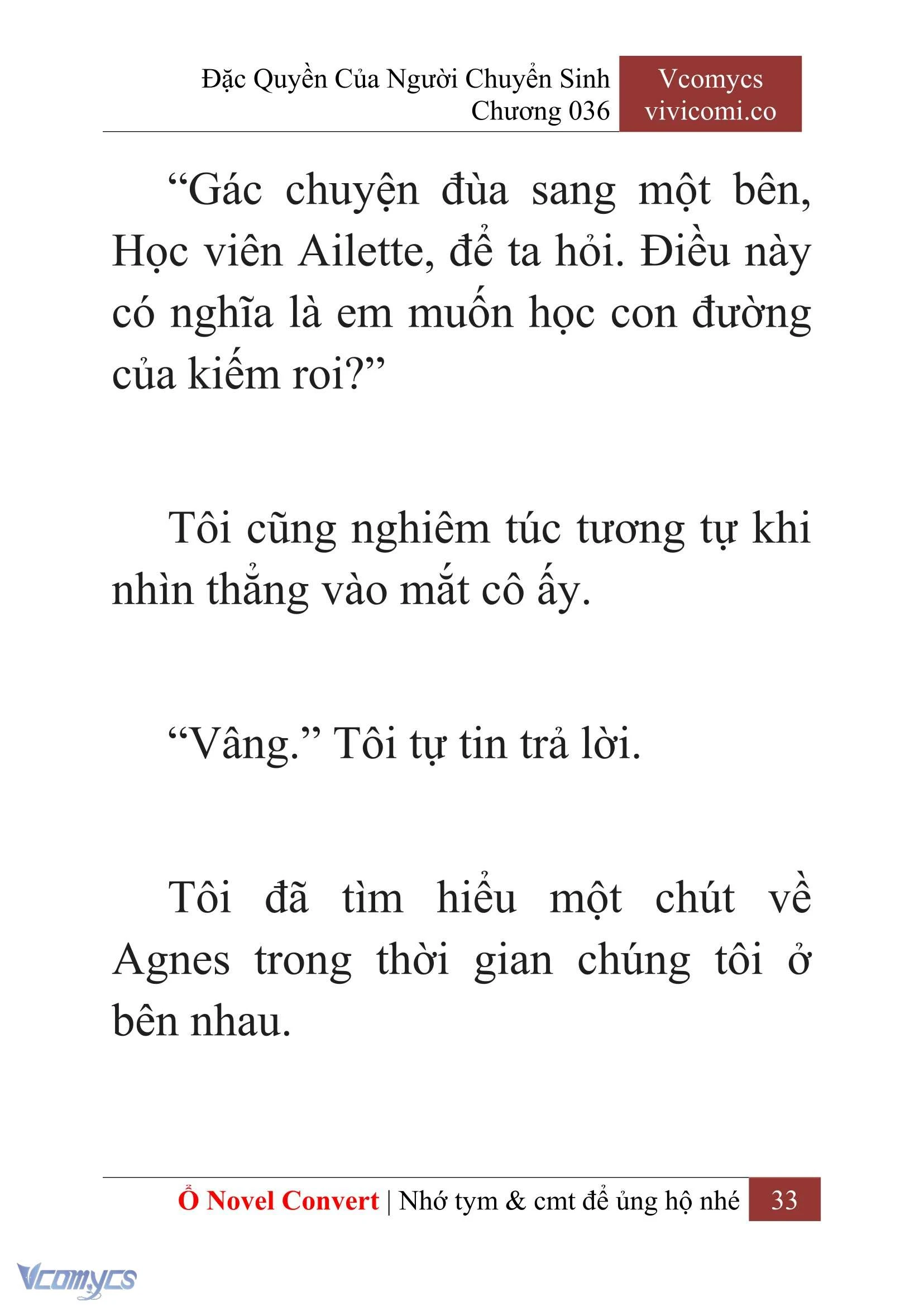 [Novel] Đặc Quyền Của Người Chuyển Sinh Chapter  36 - 35