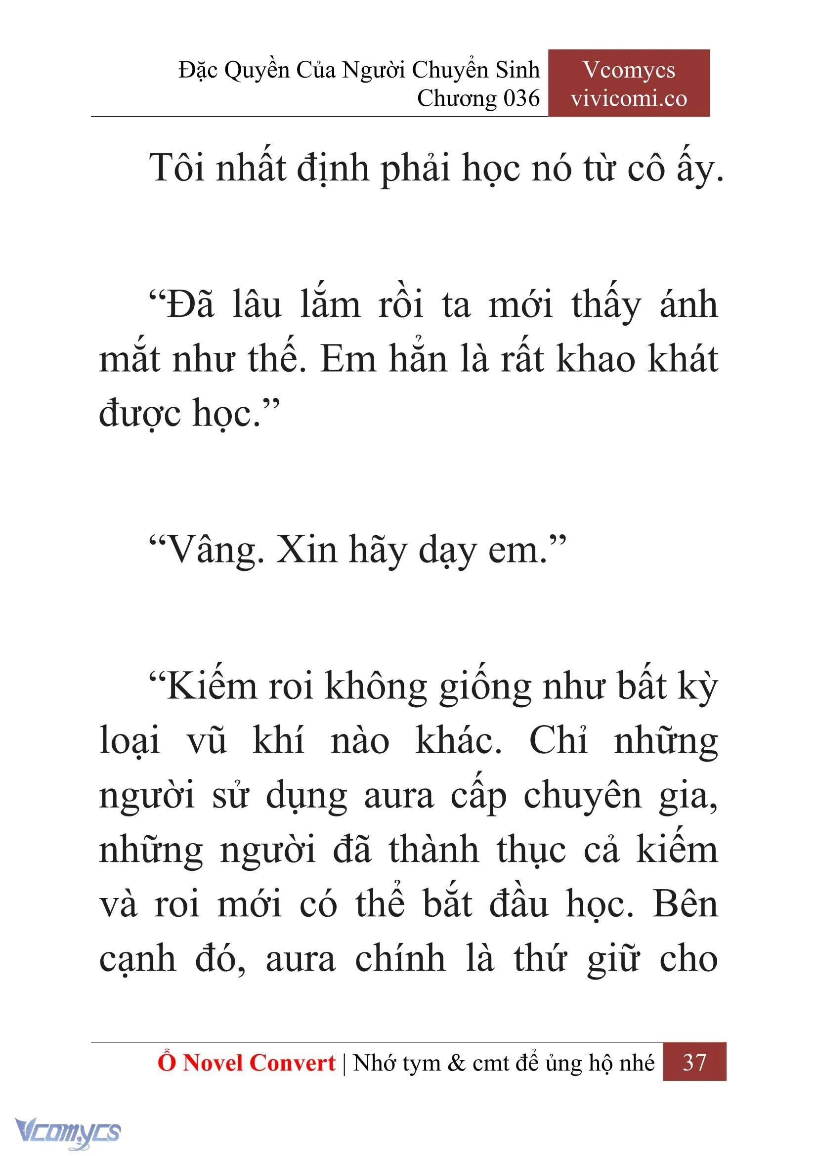 [Novel] Đặc Quyền Của Người Chuyển Sinh Chapter  36 - 39