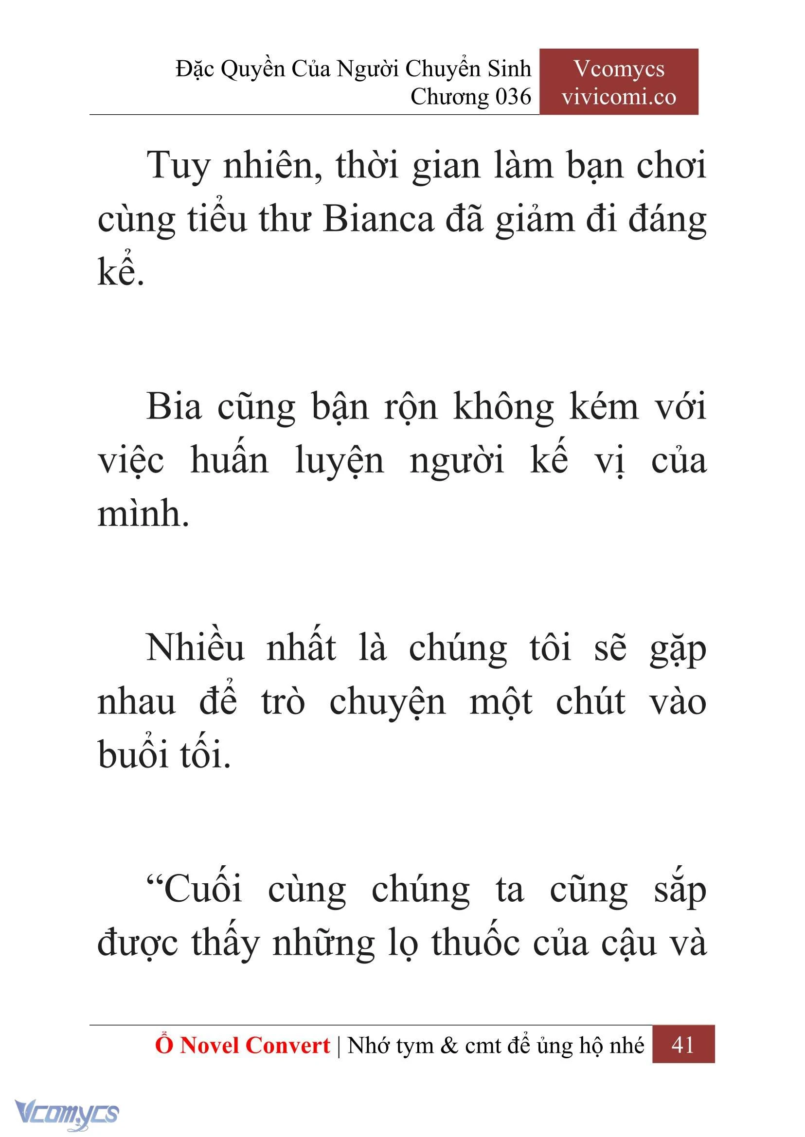 [Novel] Đặc Quyền Của Người Chuyển Sinh Chapter  36 - 43