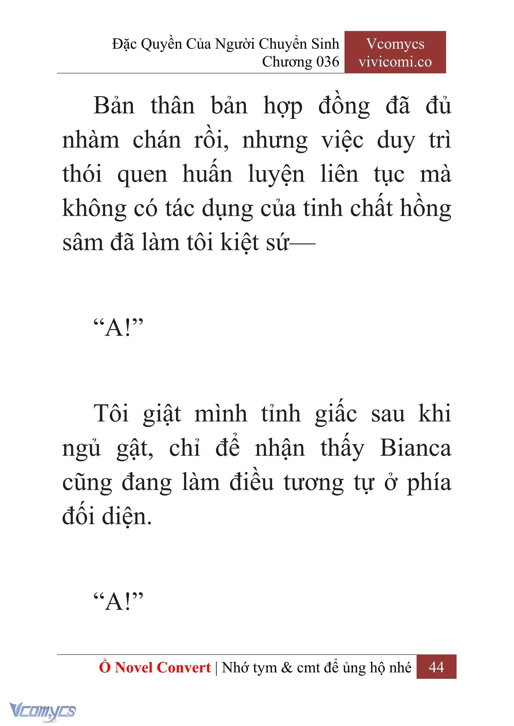 [Novel] Đặc Quyền Của Người Chuyển Sinh Chapter  36 - 46