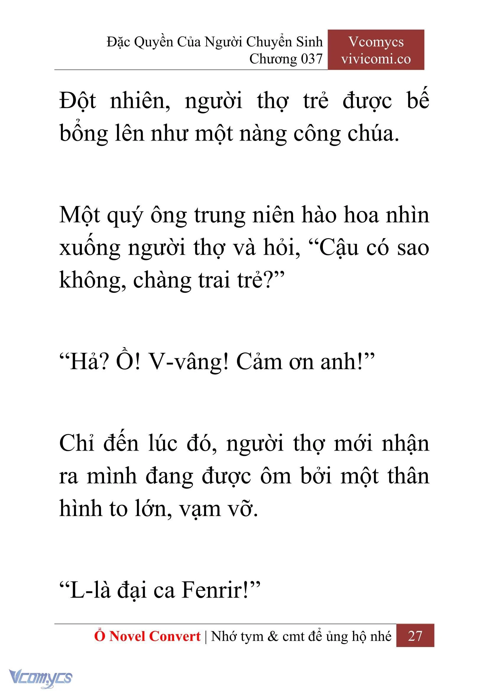 [Novel] Đặc Quyền Của Người Chuyển Sinh Chapter  37 - 29