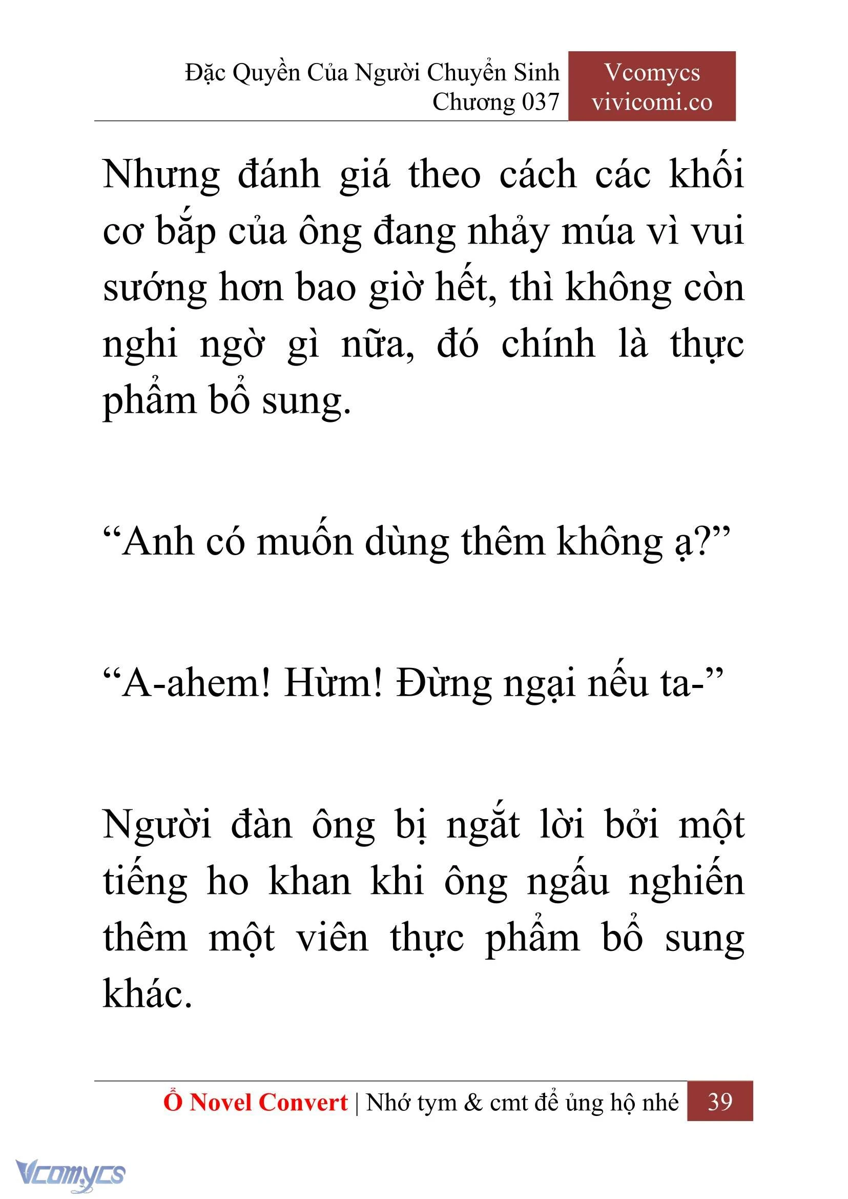 [Novel] Đặc Quyền Của Người Chuyển Sinh Chapter  37 - 41