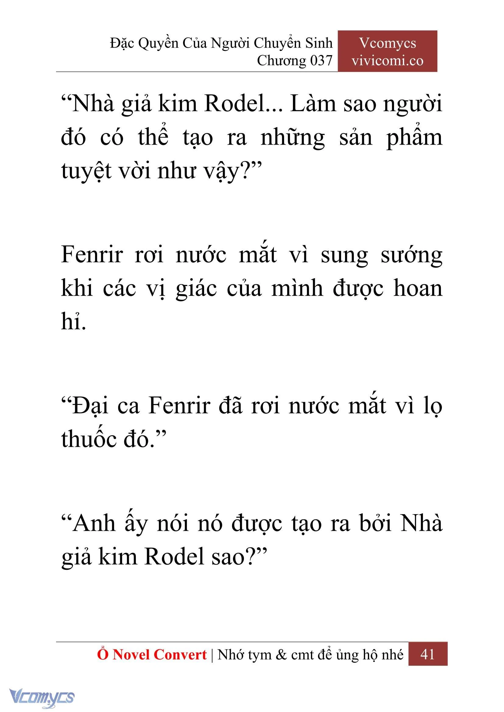 [Novel] Đặc Quyền Của Người Chuyển Sinh Chapter  37 - 43