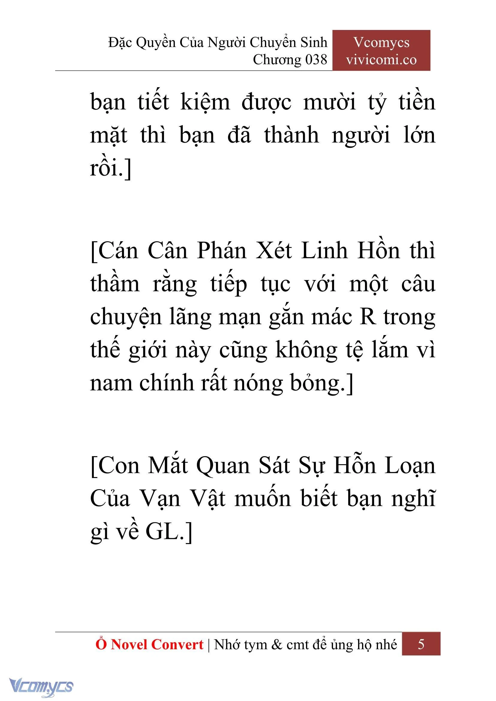 [Novel] Đặc Quyền Của Người Chuyển Sinh Chapter  38 - 7