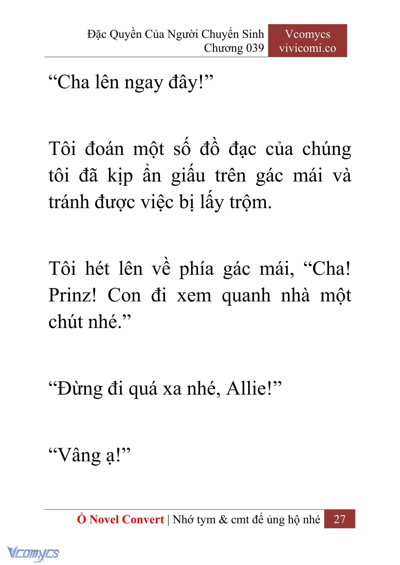 [Novel] Đặc Quyền Của Người Chuyển Sinh Chapter  39 - 29