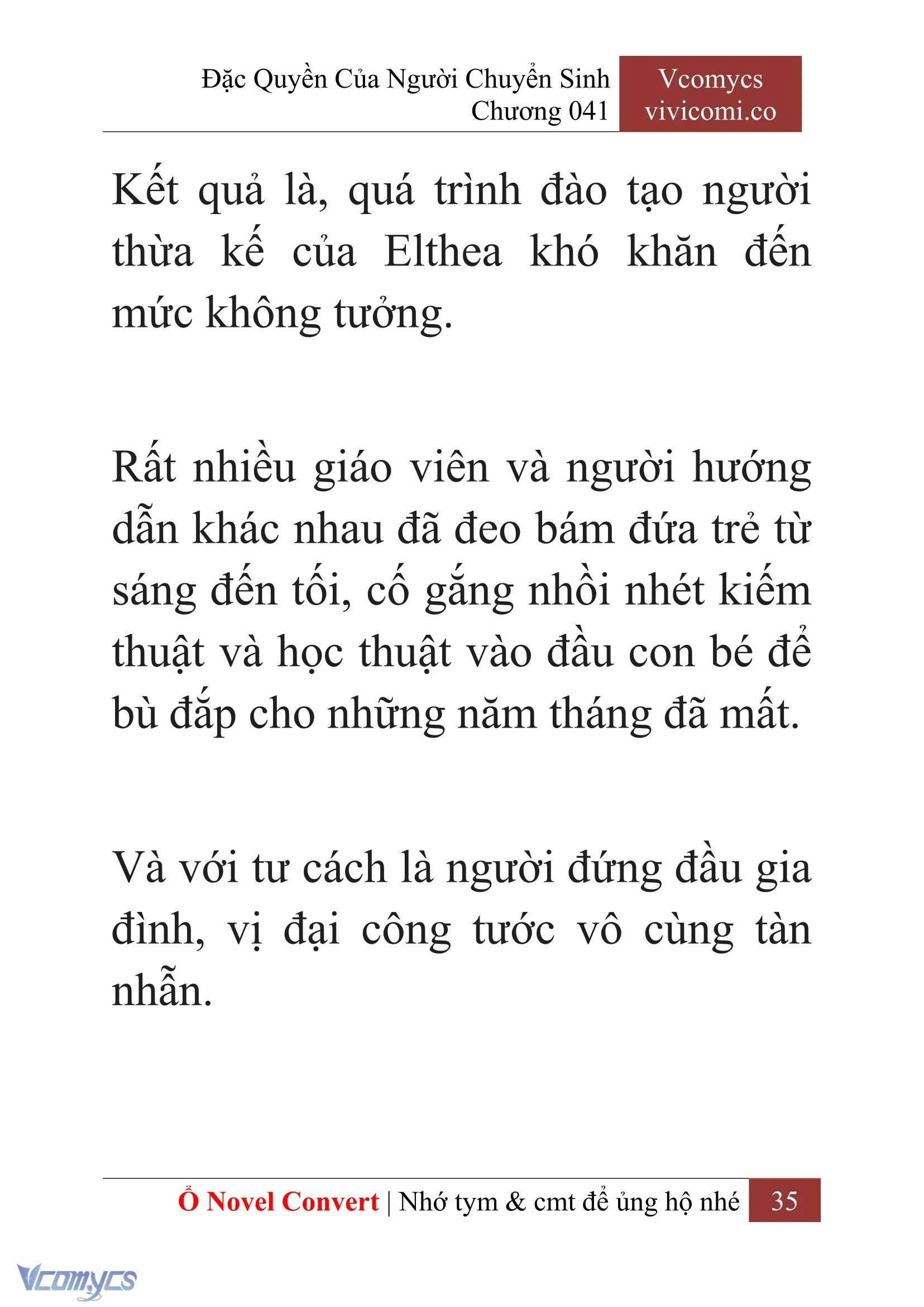 [Novel] Đặc Quyền Của Người Chuyển Sinh Chapter  41 - 37