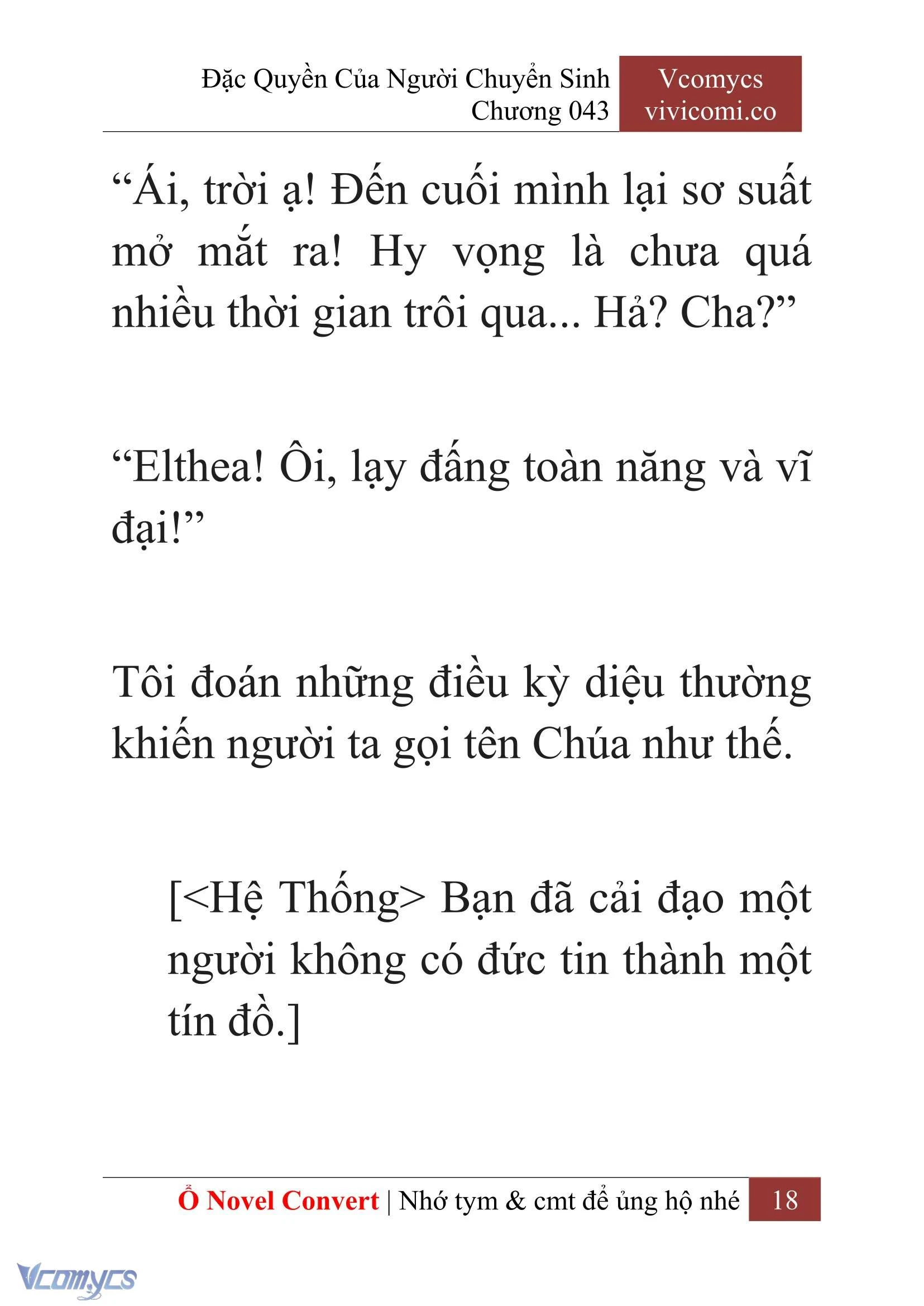 [Novel] Đặc Quyền Của Người Chuyển Sinh Chapter  43 - 20