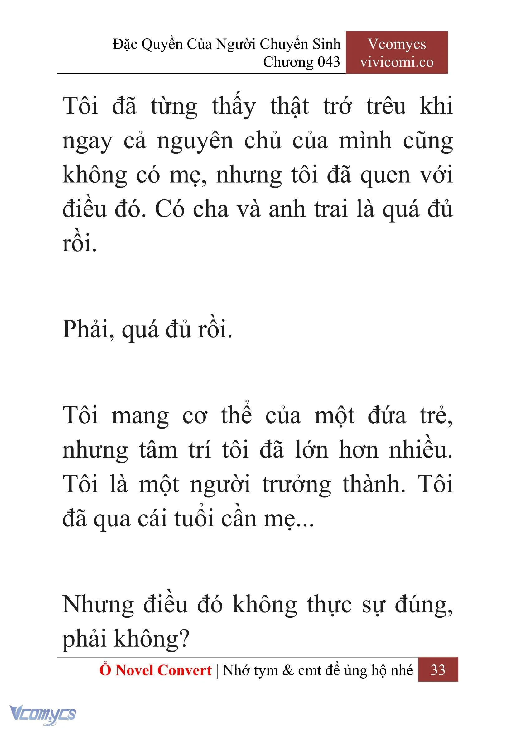 [Novel] Đặc Quyền Của Người Chuyển Sinh Chapter  43 - 35