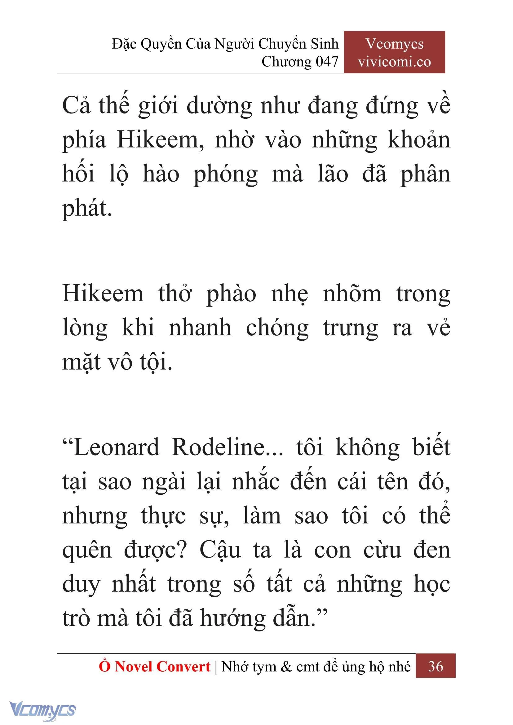 [Novel] Đặc Quyền Của Người Chuyển Sinh Chapter  47 - 38
