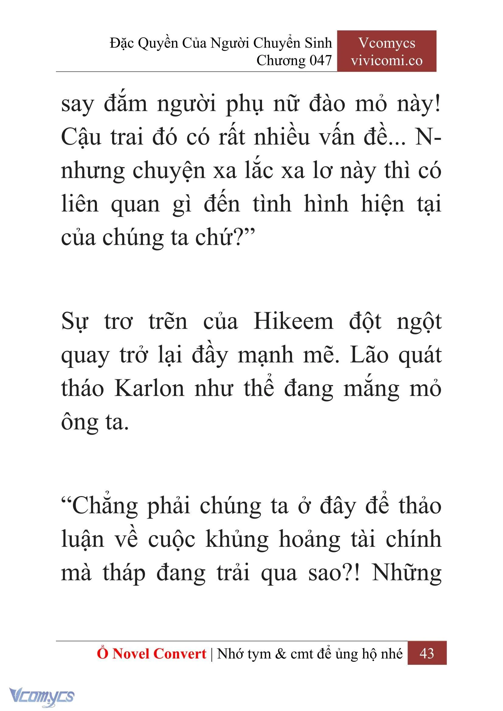 [Novel] Đặc Quyền Của Người Chuyển Sinh Chapter  47 - 45