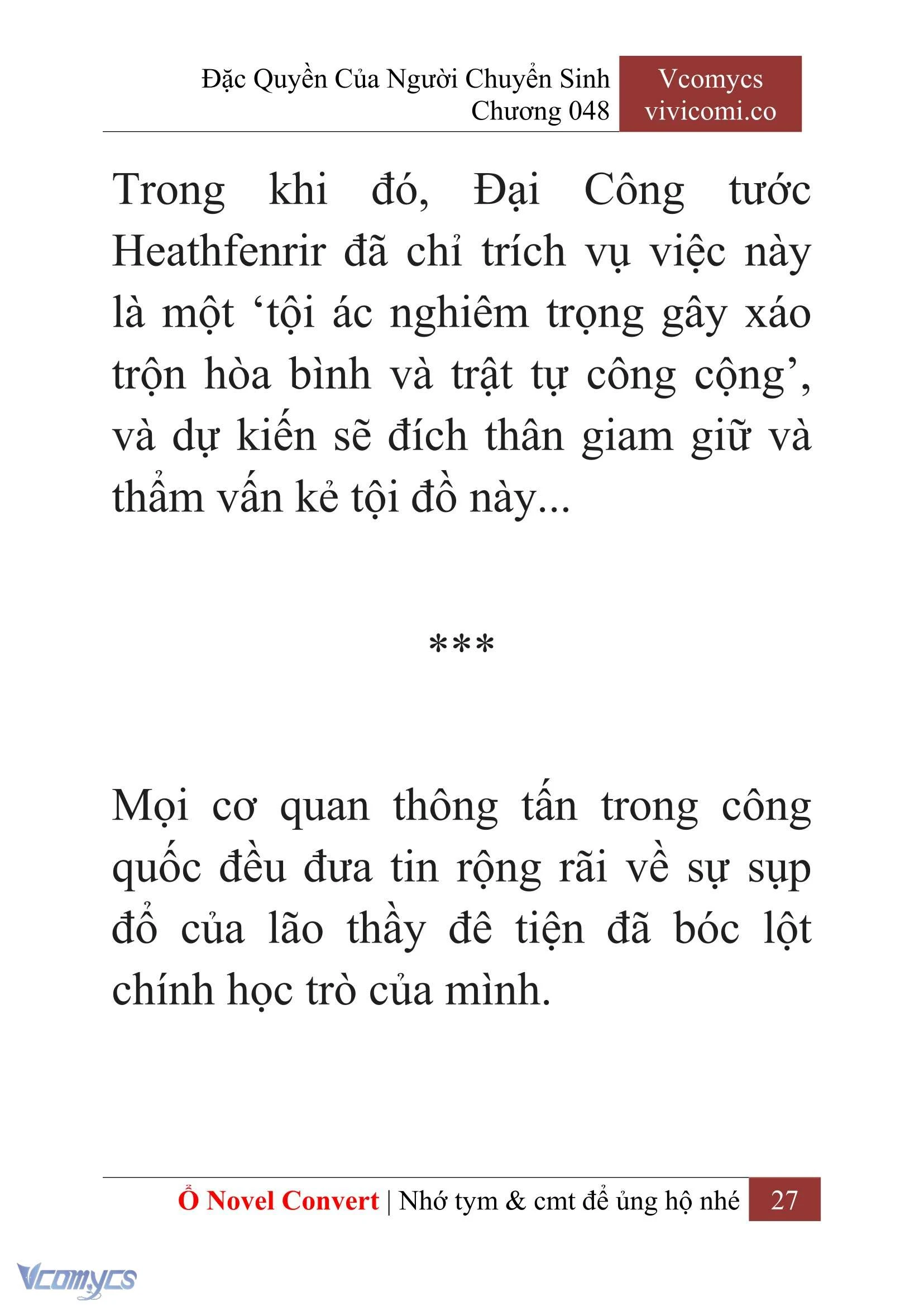 [Novel] Đặc Quyền Của Người Chuyển Sinh Chapter  48 - 29