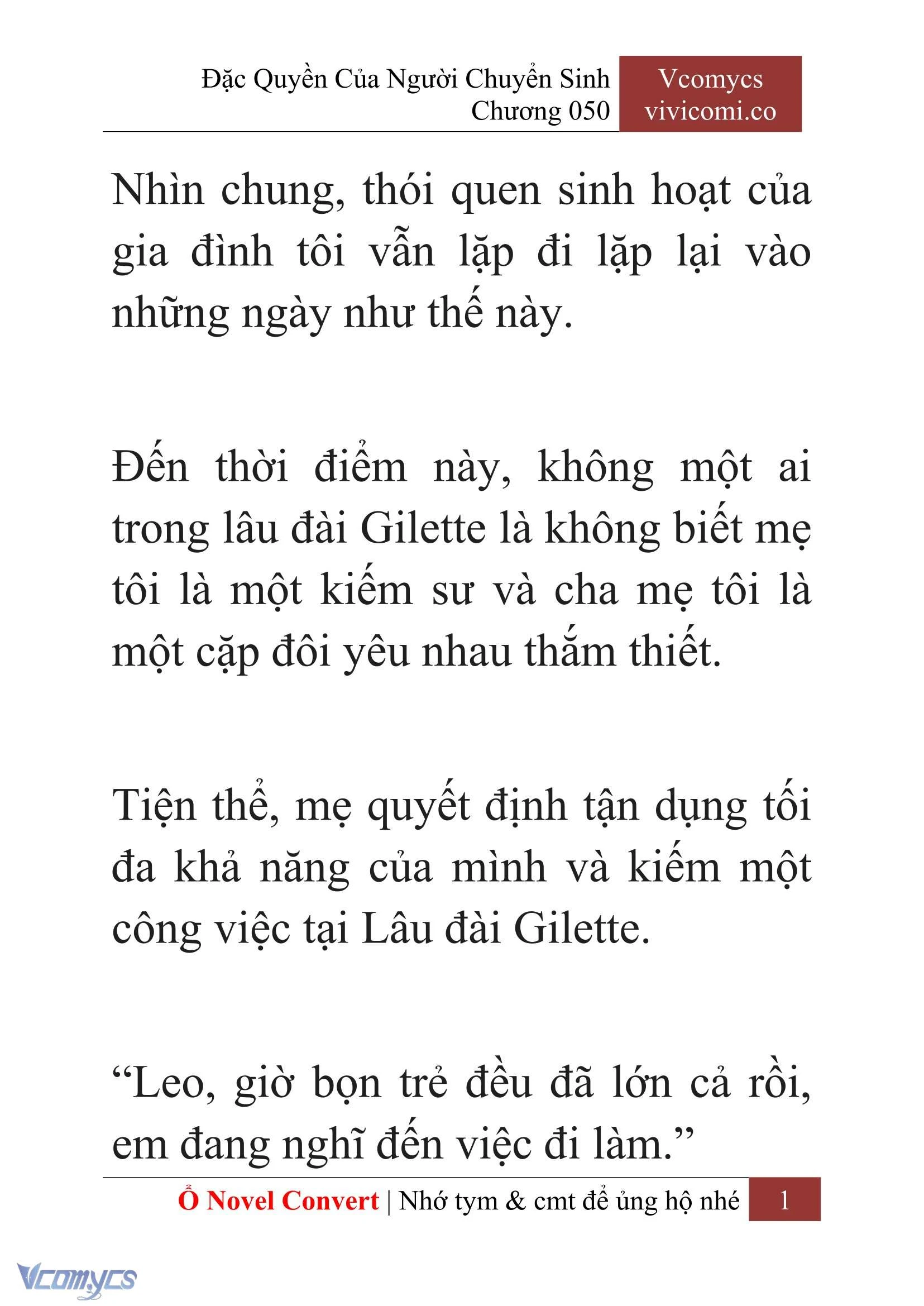 [Novel] Đặc Quyền Của Người Chuyển Sinh Chapter  50 - 3