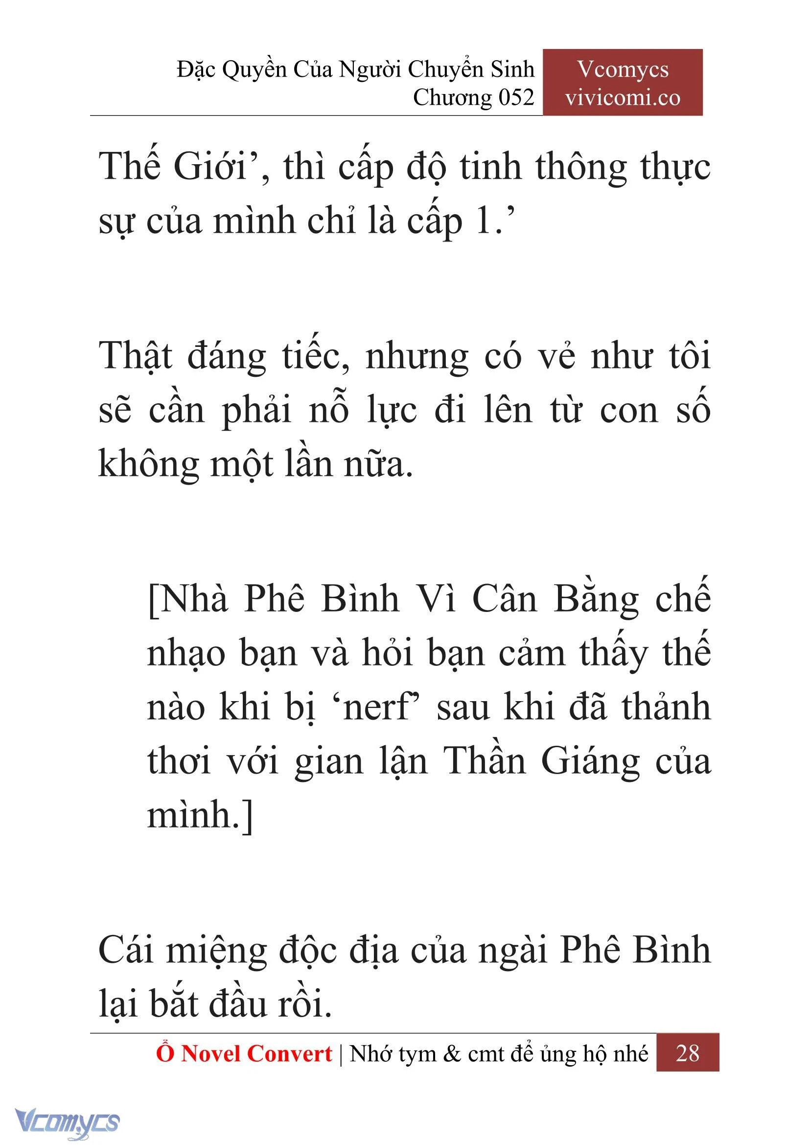 [Novel] Đặc Quyền Của Người Chuyển Sinh Chapter  52 - 30